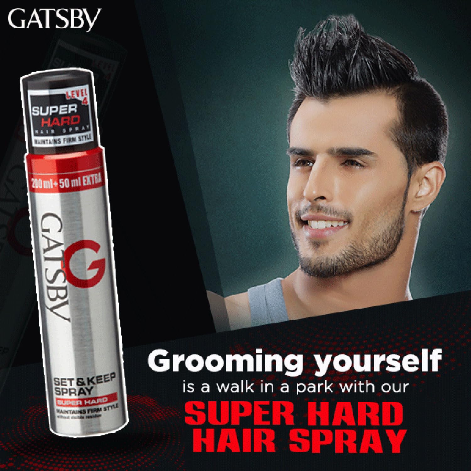 Gatsby Japan Set and Keep Super Hard Hair Spray 250ml - Quick Drying, Long Lasting Hold, No Flake & Shine | Non-Sticky, Easy Wash Off Styling Spray for Men & Women | Perfect for Parties, Work & Daily Hairstyling