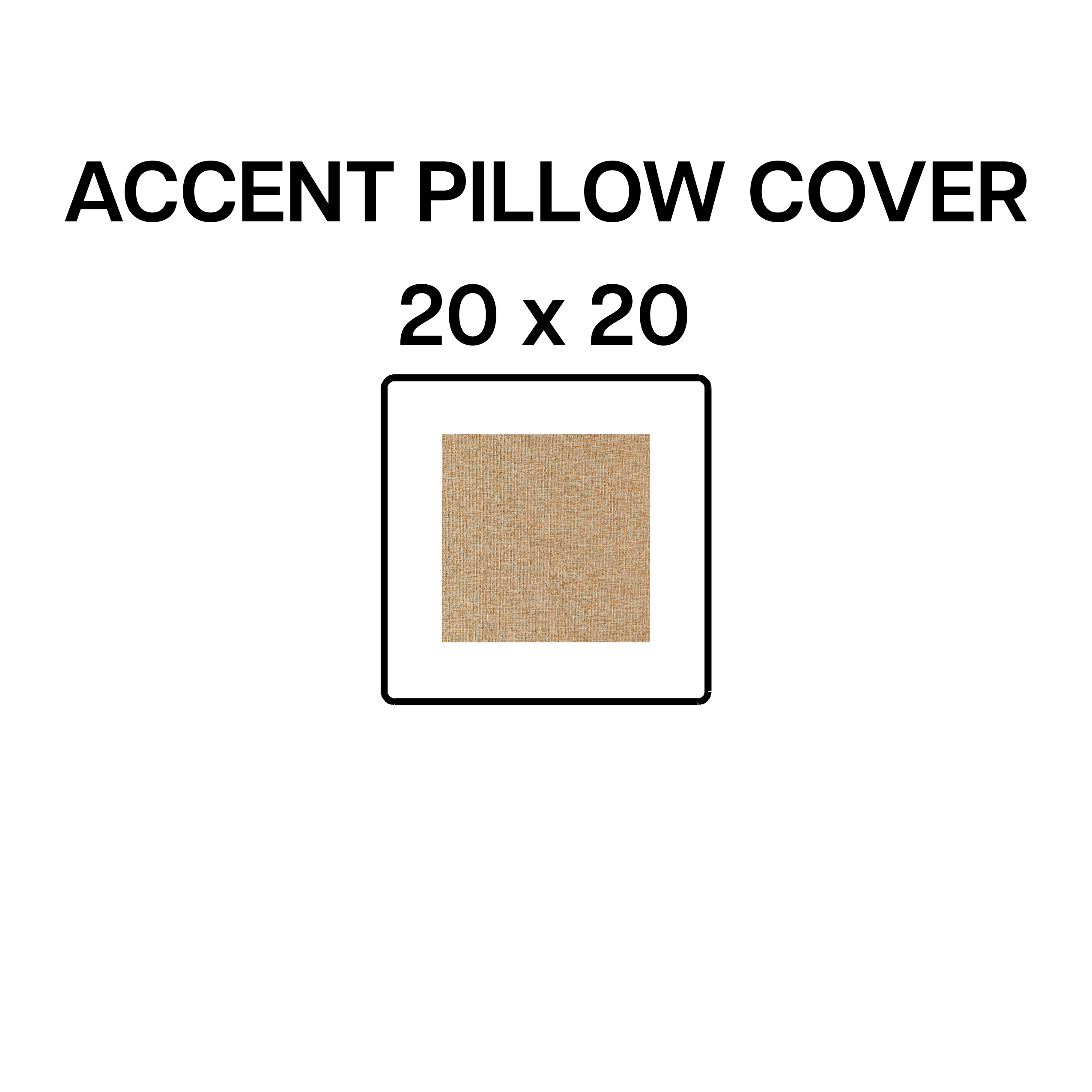20x20 Inch Flax Linen Accent Pillow Cover - Soft Decorative Throw Pillow Case for Sofa, Bed, Couch - BP 642 67 - Home Decor & Living Room Accessories