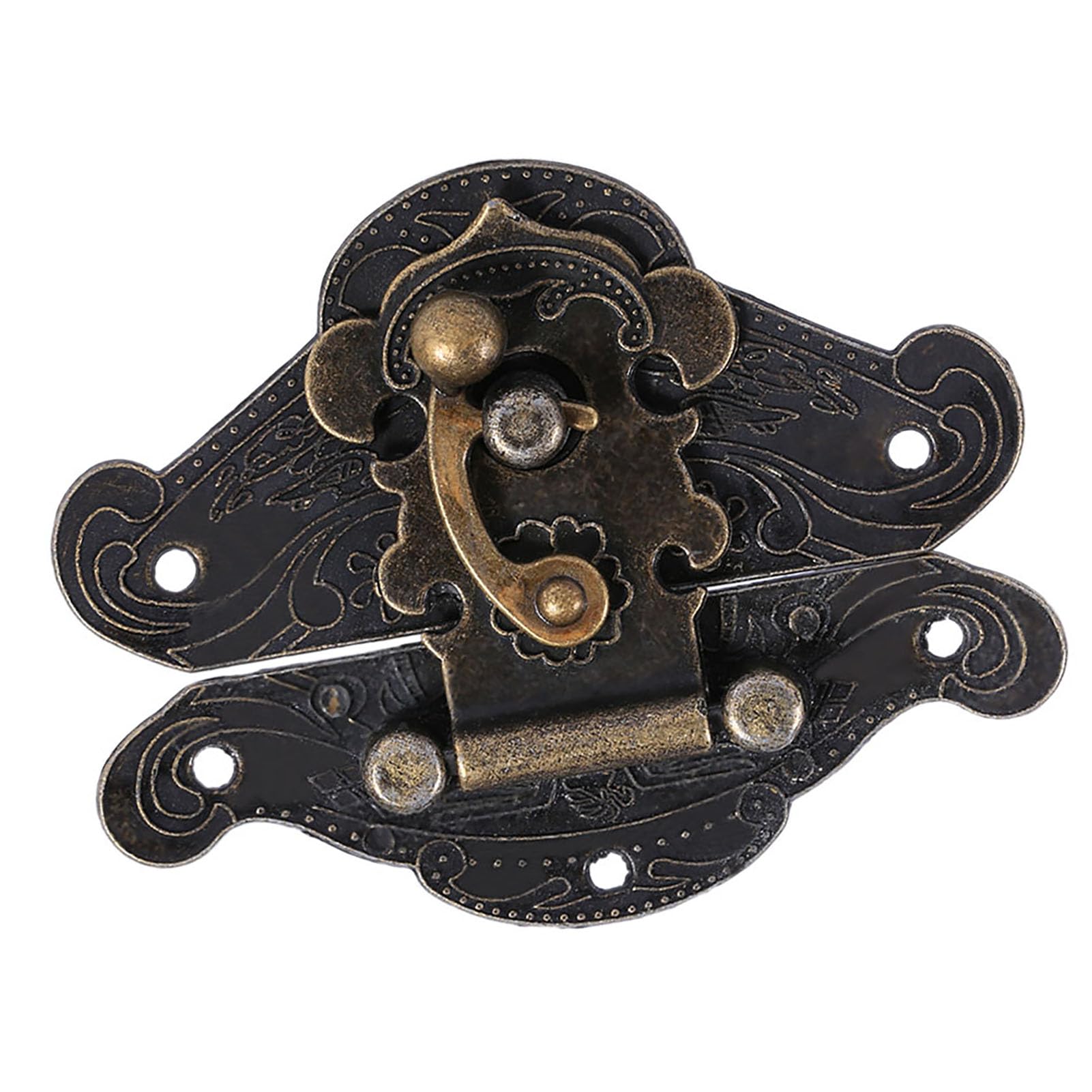 3-Piece Retro Vintage Latch Hasp Cabinet Lock Set - Antique Style Furniture Locks with Screws for Wooden Box, Jewelry Case & Cabinets - Perfect for Home Storage, DIY Projects & Antique Restoration