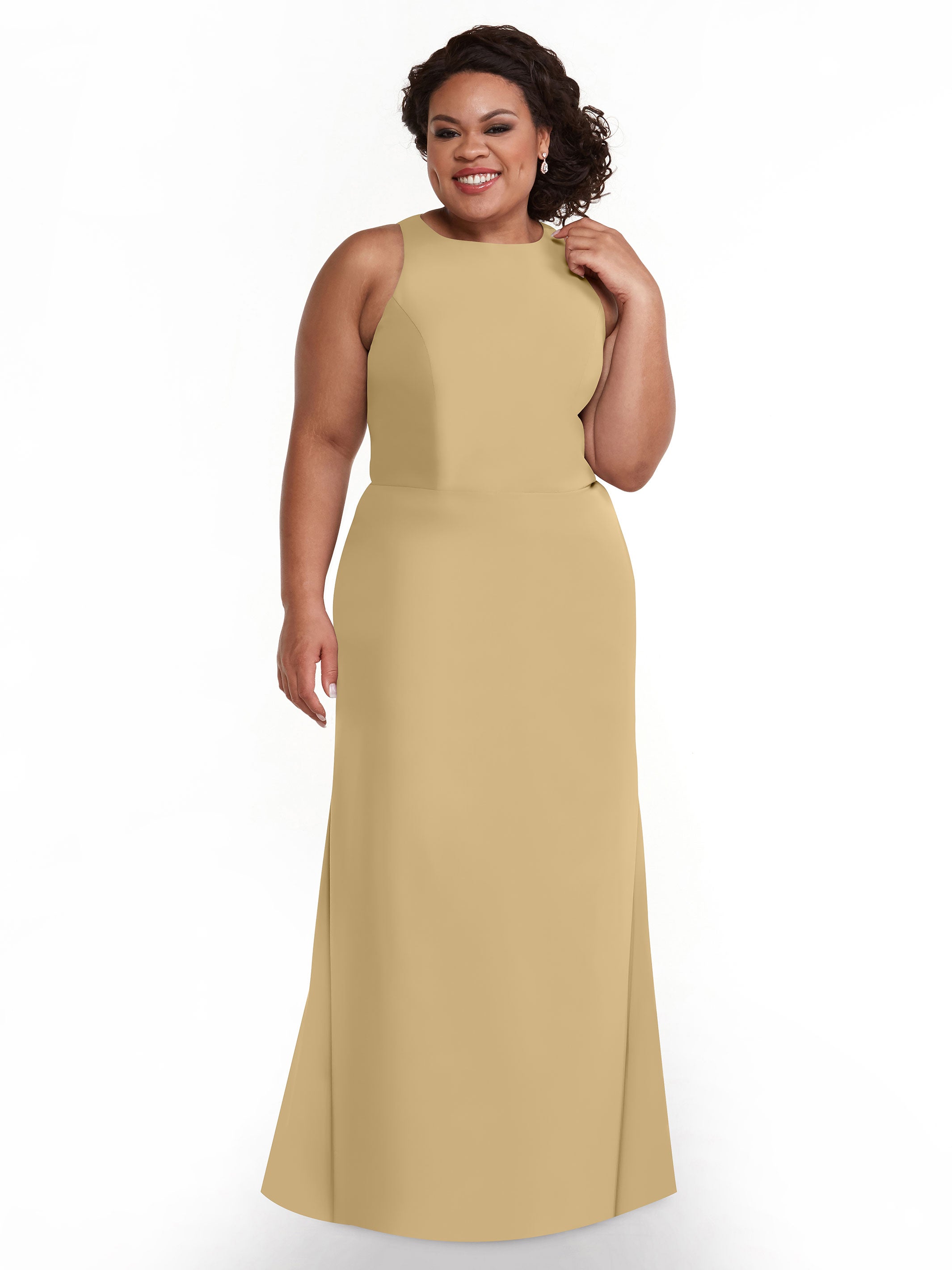 Elegant 80175 Chiffon A-Line Bridesmaid Dress with Plunging Halter Neckline - Perfect for Weddings, Formal Events & Special Occasions