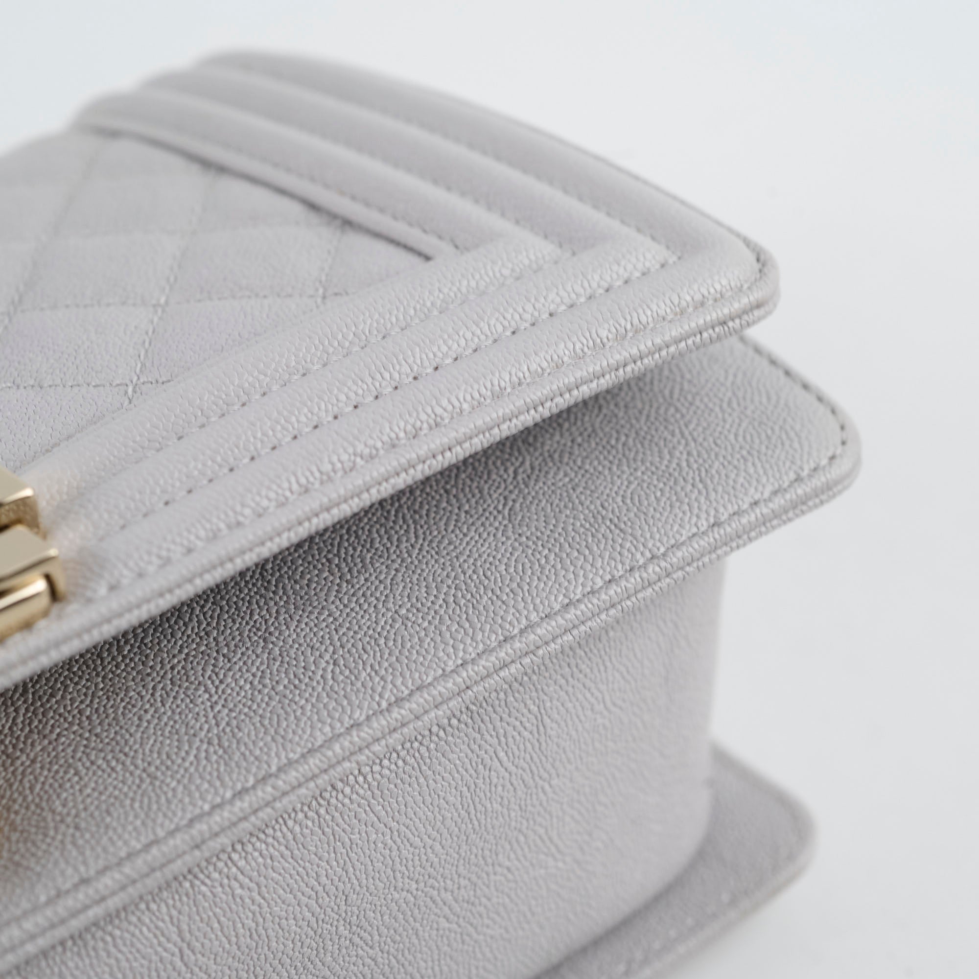 Chanel Boy Bag Old Medium Grey Caviar Leather Crossbody Bag - Luxury Designer Handbag for Women, Perfect for Parties, Dating & Daily Use