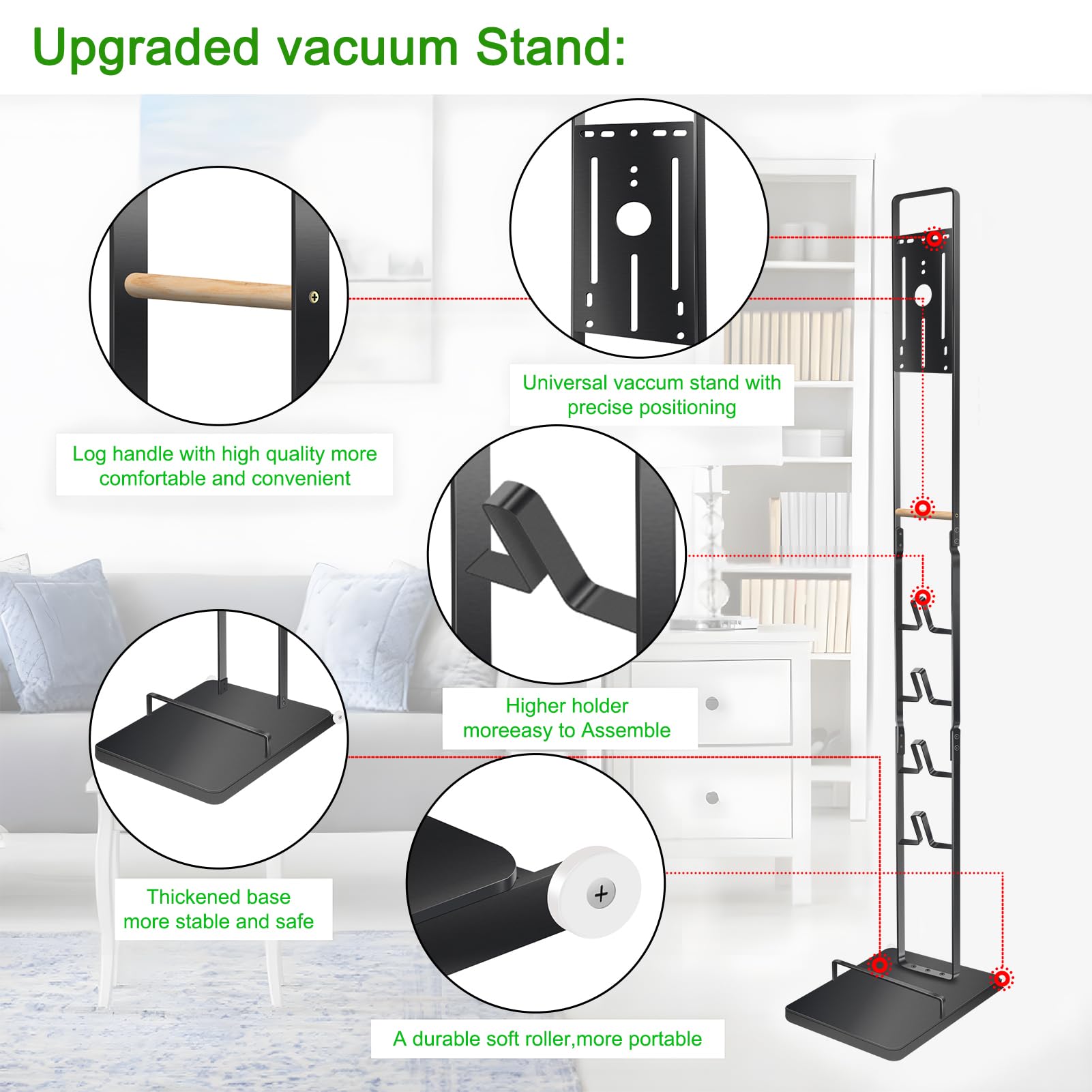 Haturi Metal Vacuum Stand for Dyson V15/V11/V10/V8/V7/V6 & Handheld Models - Durable Vacuum Cleaner Organizer & Storage Rack for Cordless Vacuums | Perfect for Home, Garage & Closet Organization