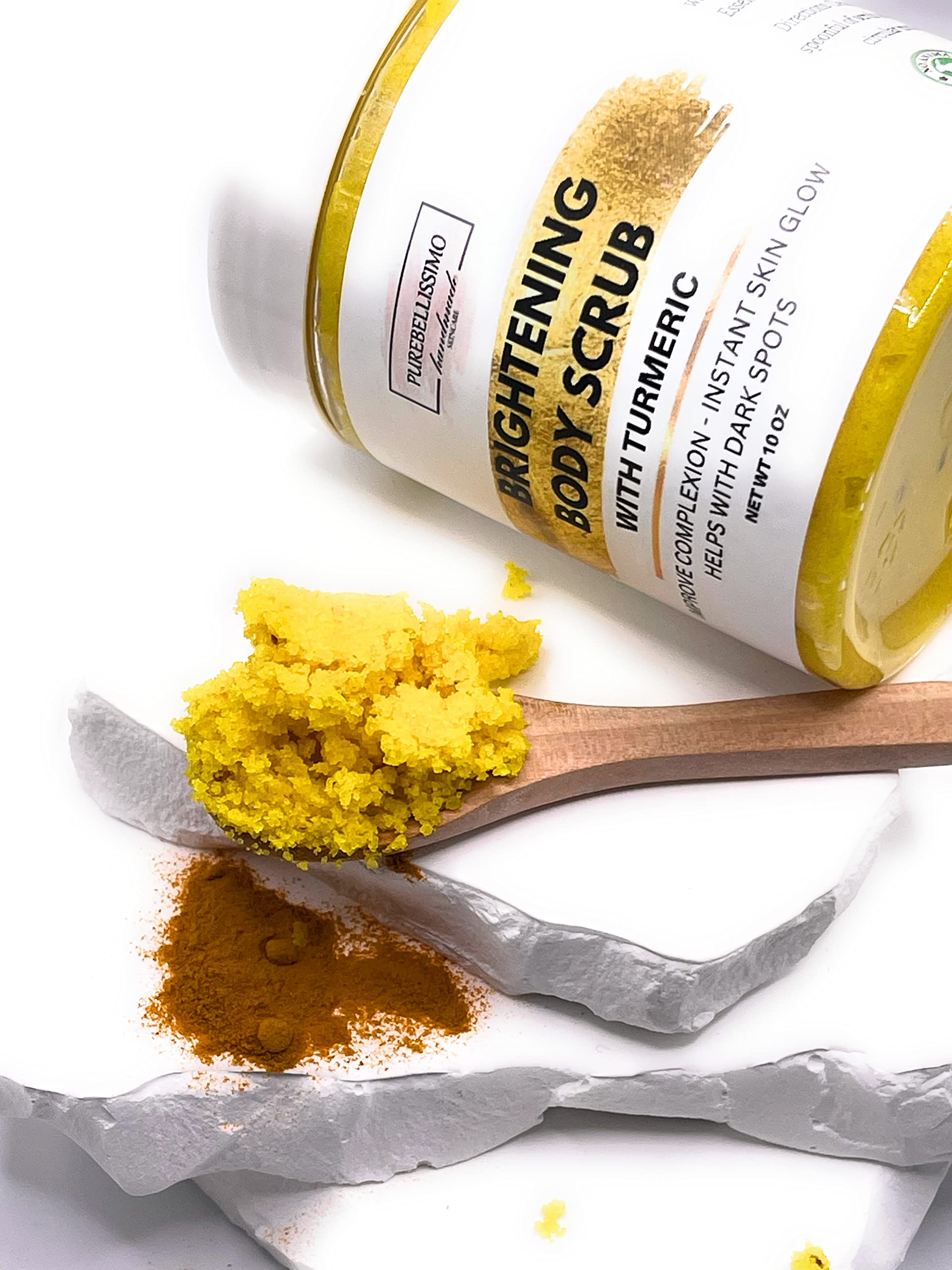 Brightening Turmeric Sugar Body Scrub for Dark Spots - Exfoliating & Glowing Skin Care - Perfect for Spa Day & At-Home Self Care Routine