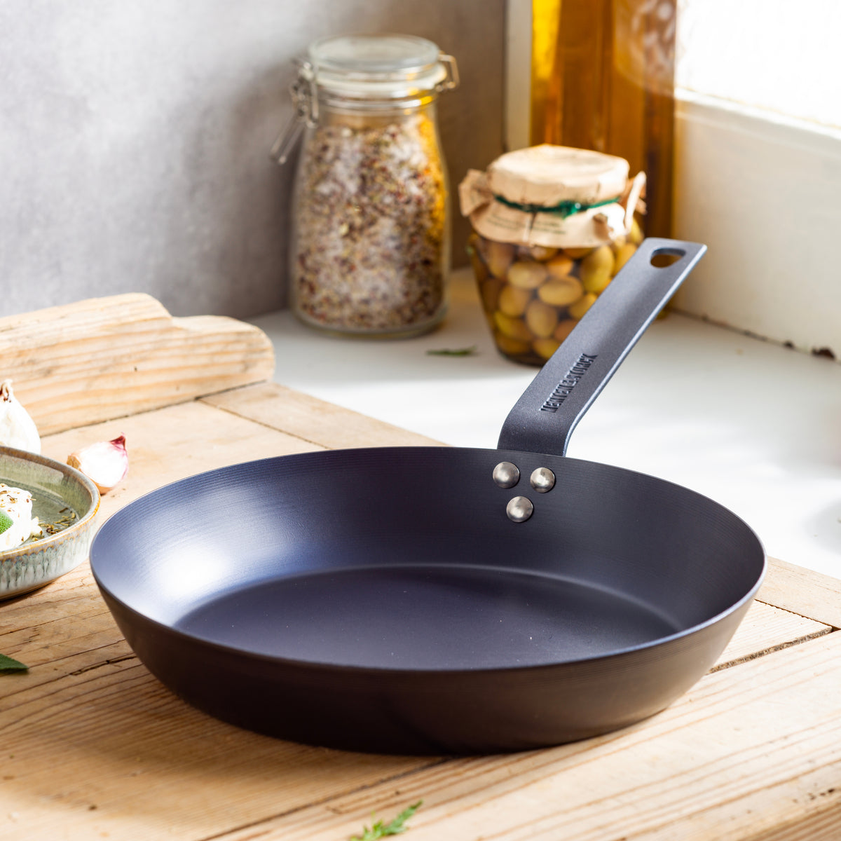 Premium Merten & Storck Carbon Steel 10-Inch Frying Pan - Professional Grade Cookware for Searing, Sautéing & Stir-Frying - Ideal for Home Chefs & Restaurant Use