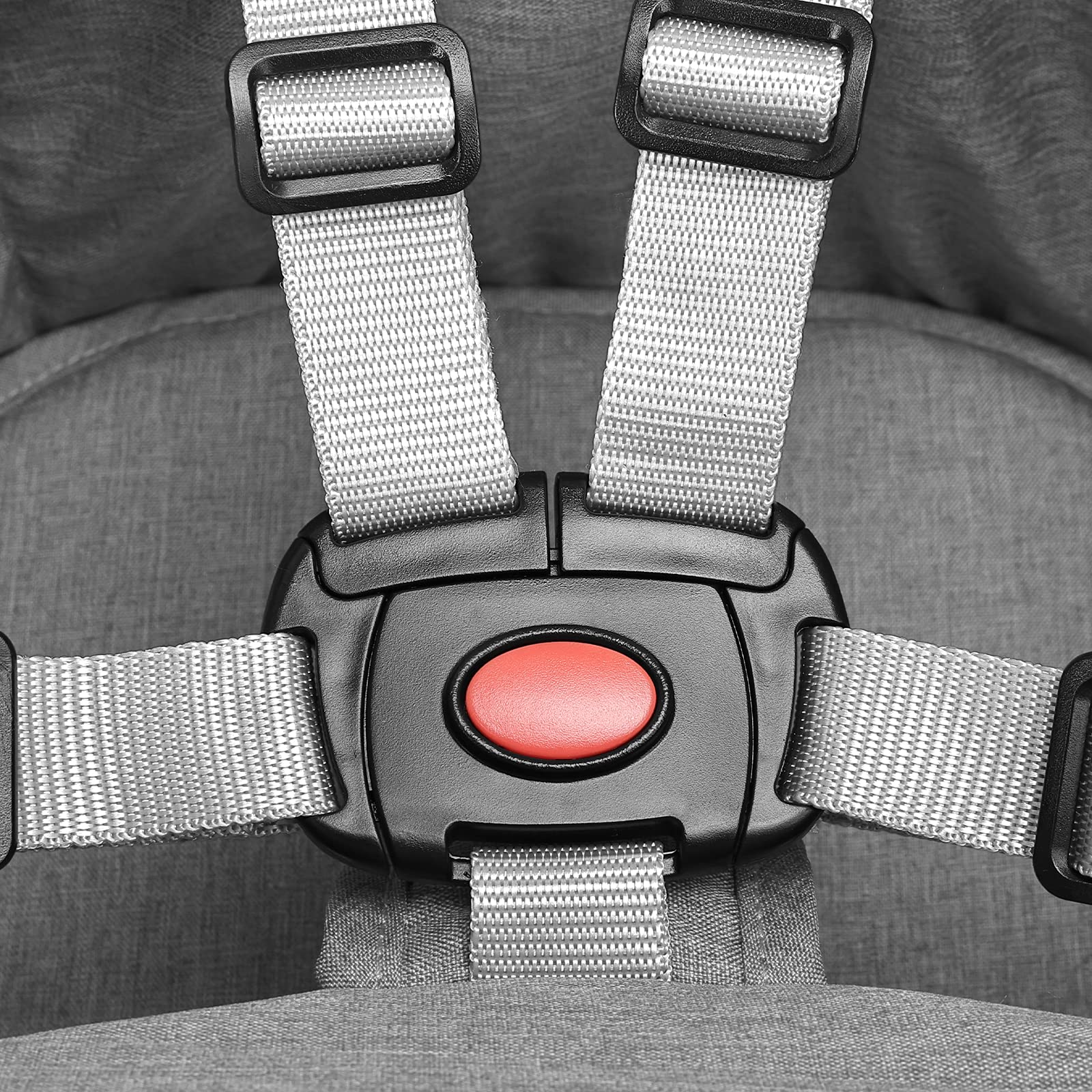 Hook On Chair with Tray - Foldable Baby High Chair with Secure Clip, Portable Feeding Seat for Home & Travel - Perfect for Dining, Outdoor Picnics & Restaurant Use (Grey)