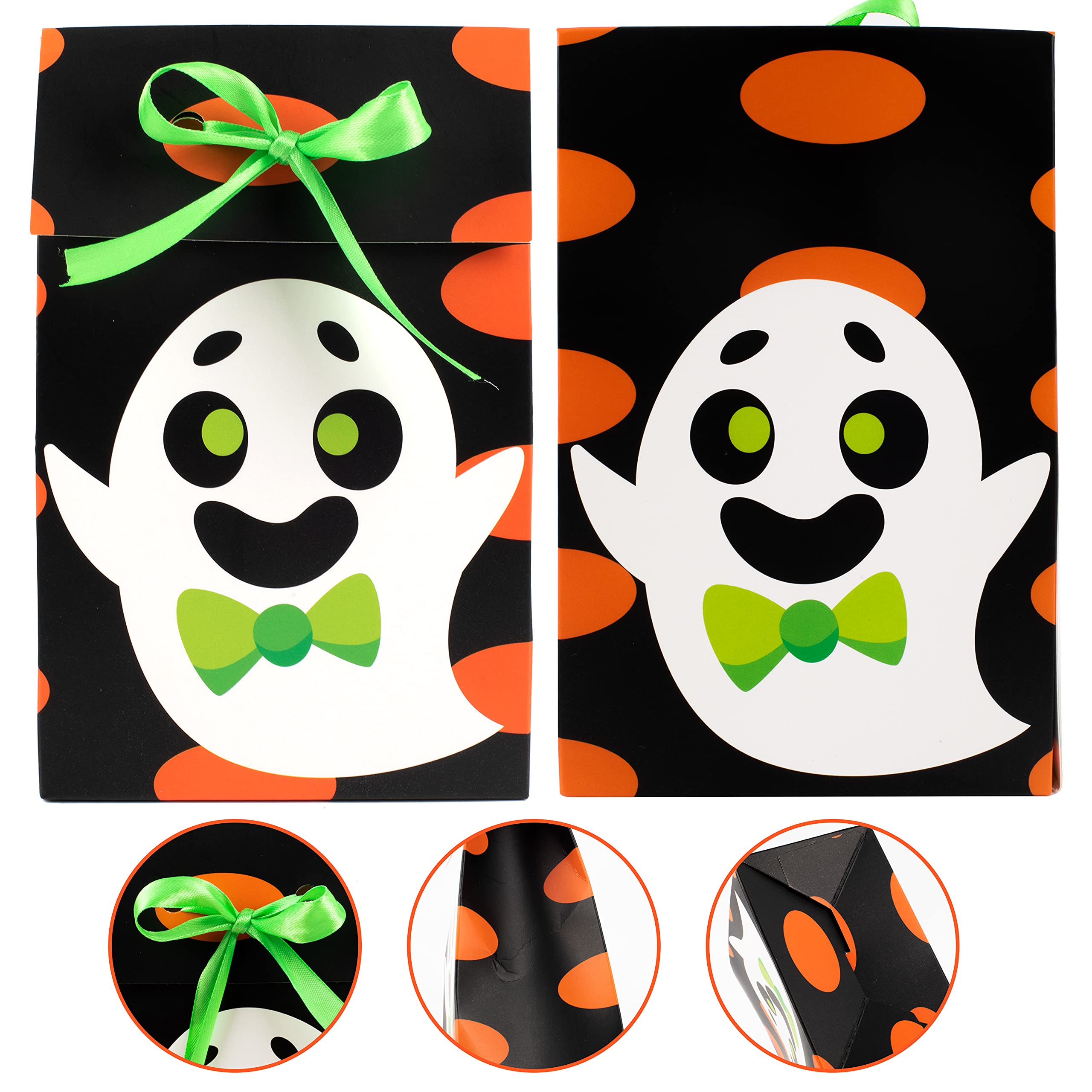 JOYIN Halloween Candy Bags - 12 Pack Treat Boxes with Ribbon for Trick or Treat, Party Favors & Sweet Goodie Bags | Perfect for Halloween Parties, Classroom Treats & Neighborhood Candy Distribution
