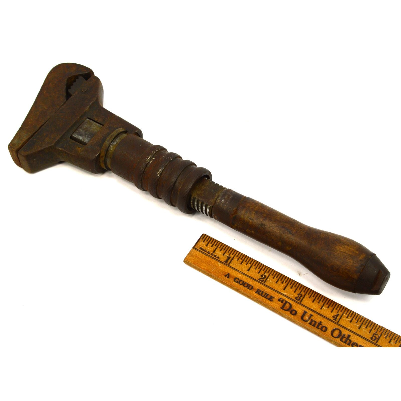 Vintage Bemis & Call H&T Antique Combination Monkey Pipe Wrench - 11 Inch Double Jaw Adjustable Tool (2.5 lbs) for Plumbing, Mechanical Repairs & DIY Projects