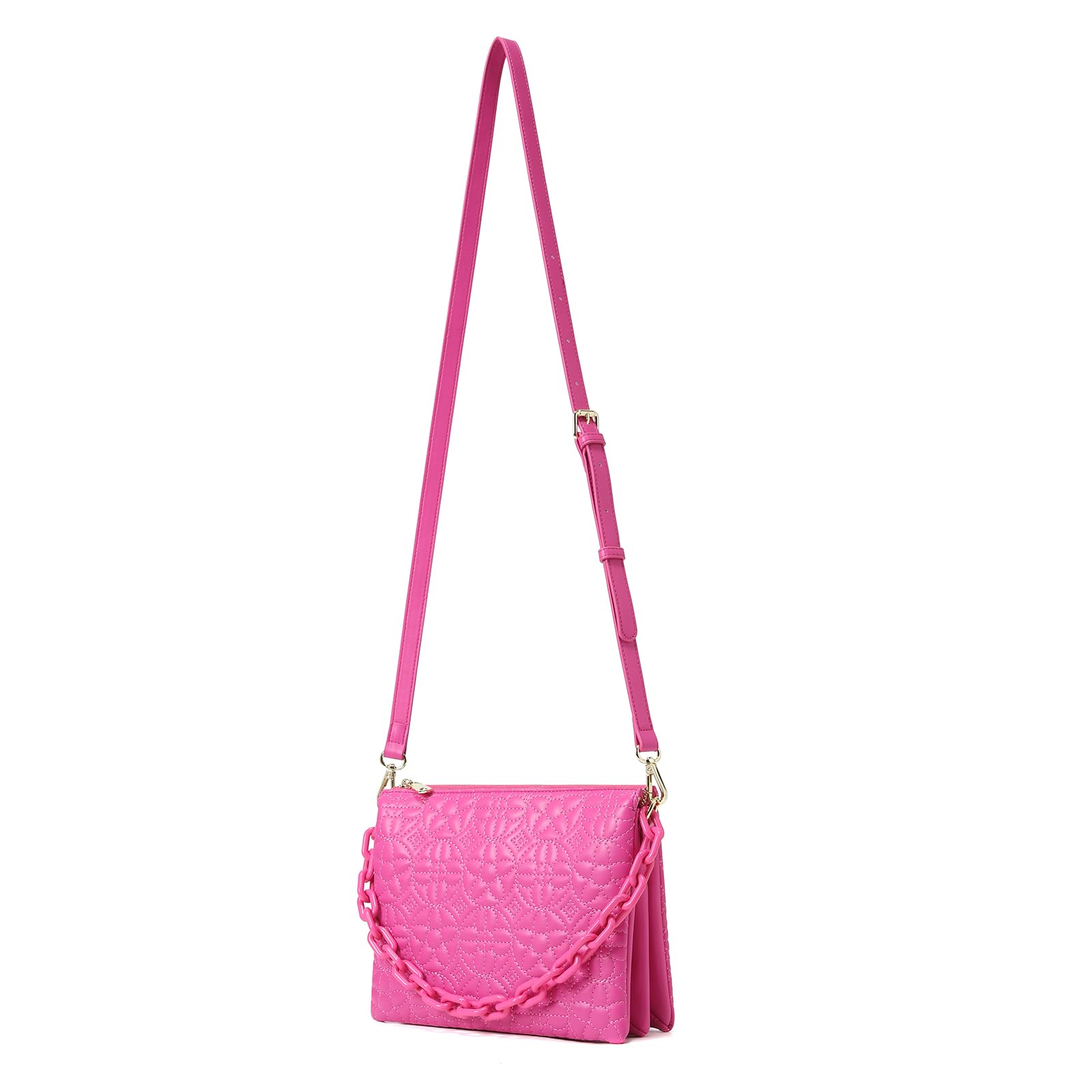ER.Roulour Quilted Crossbody Bag for Women - Fashionable Designer Chain PU Leather Triple Gusset Shoulder Handbag Purse | Perfect for Work, Travel & Everyday Use