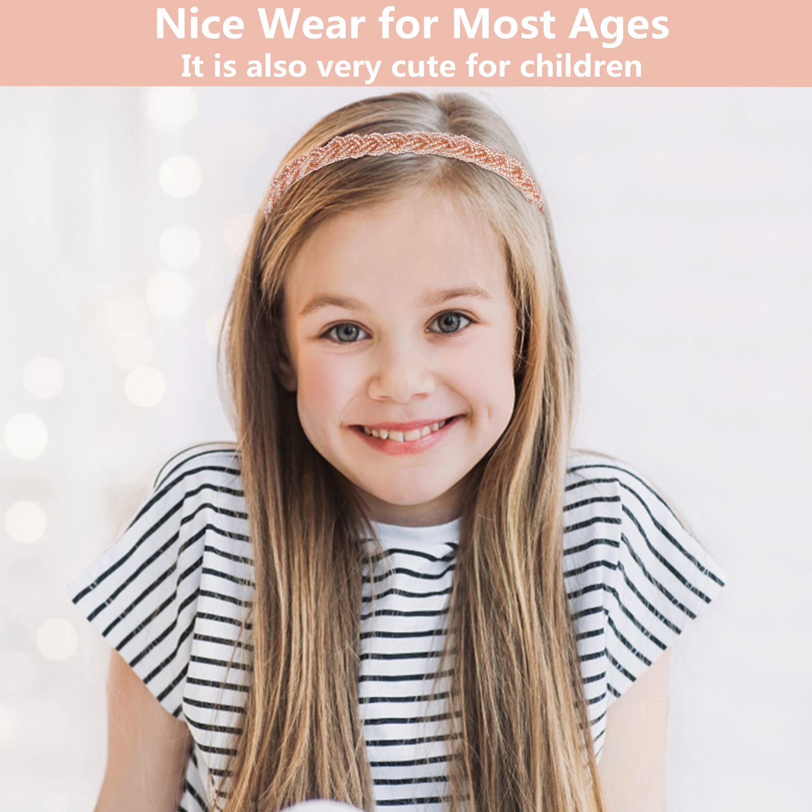 Elegant Crystal Hair Bands for Women - Metal Beaded Headbands with Clips, Fashion Hoop Hair Accessories for Girls & Brides, Champagne Bling Headwear Wraps for Wedding, Party & Beauty Care | Perfect for Special Occasions, Date Nights & Formal Events