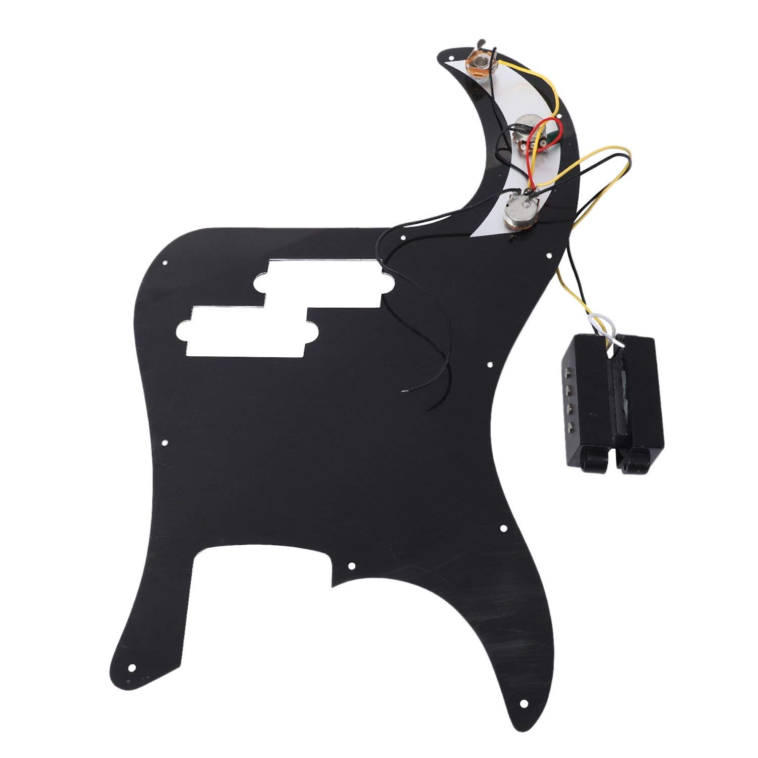 Prewired PB Bass Guitar Pickguard Assembly Kit with Pots & Knobs - Precision Bass Replacement (Black) for DIY Guitar Repair & Upgrade | Perfect for Musicians & Luthiers