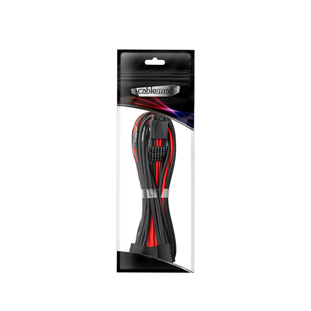 CableMod ModMesh Sleeved 12VHPWR StealthSense PCIe Extension Cable - Black & Red (16 Pin to Triple 8 Pin, 45cm) for Gaming PC, Workstation & High-Performance GPU Power Supply