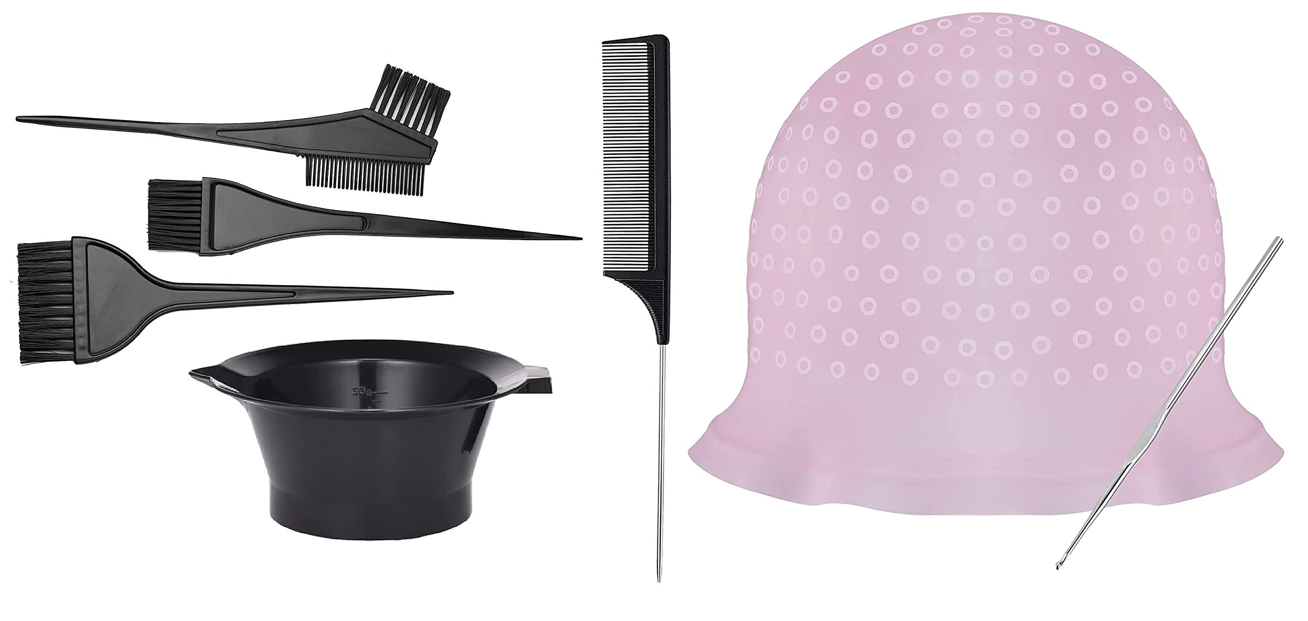 Professional Hair Color Cap for Highlights, Dye Brush & Bowl Set with Tail Comb - Perfect for Salon Styling & At-Home Hair Coloring