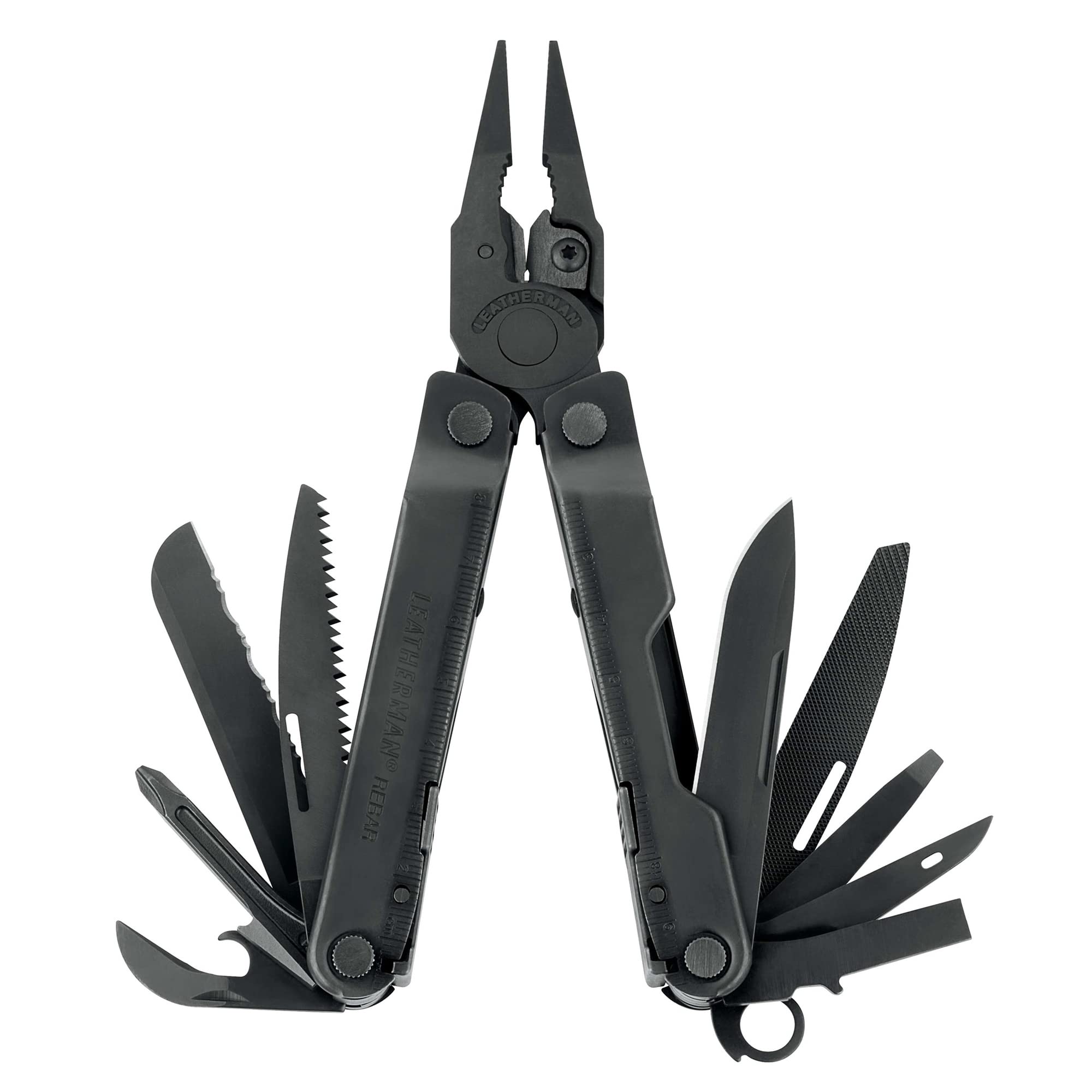 LEATHERMAN Rebar Multitool - Premium 18-in-1 Multi-Tool with Replaceable Wire Cutters, Saw & 14 Tools | Black MOLLE Sheath Included | Perfect for Camping, Hiking, Emergency Survival & Everyday Carry (EDC)