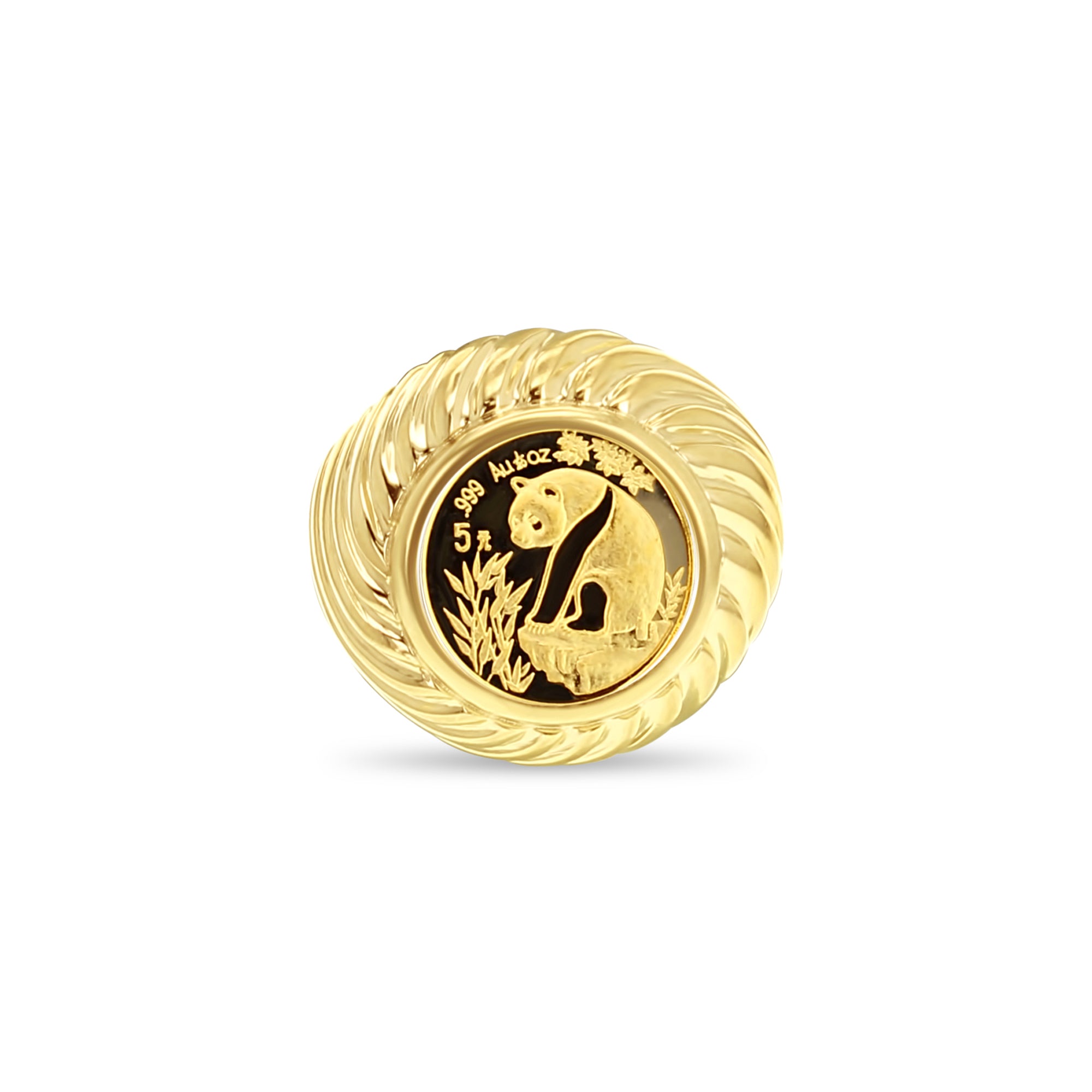 1993 1/20 oz Fine Gold Panda Coin Ring - Genuine Chinese Collector's Jewelry for Men & Women - Perfect for Gifts, Investment & Fashion Accessories
