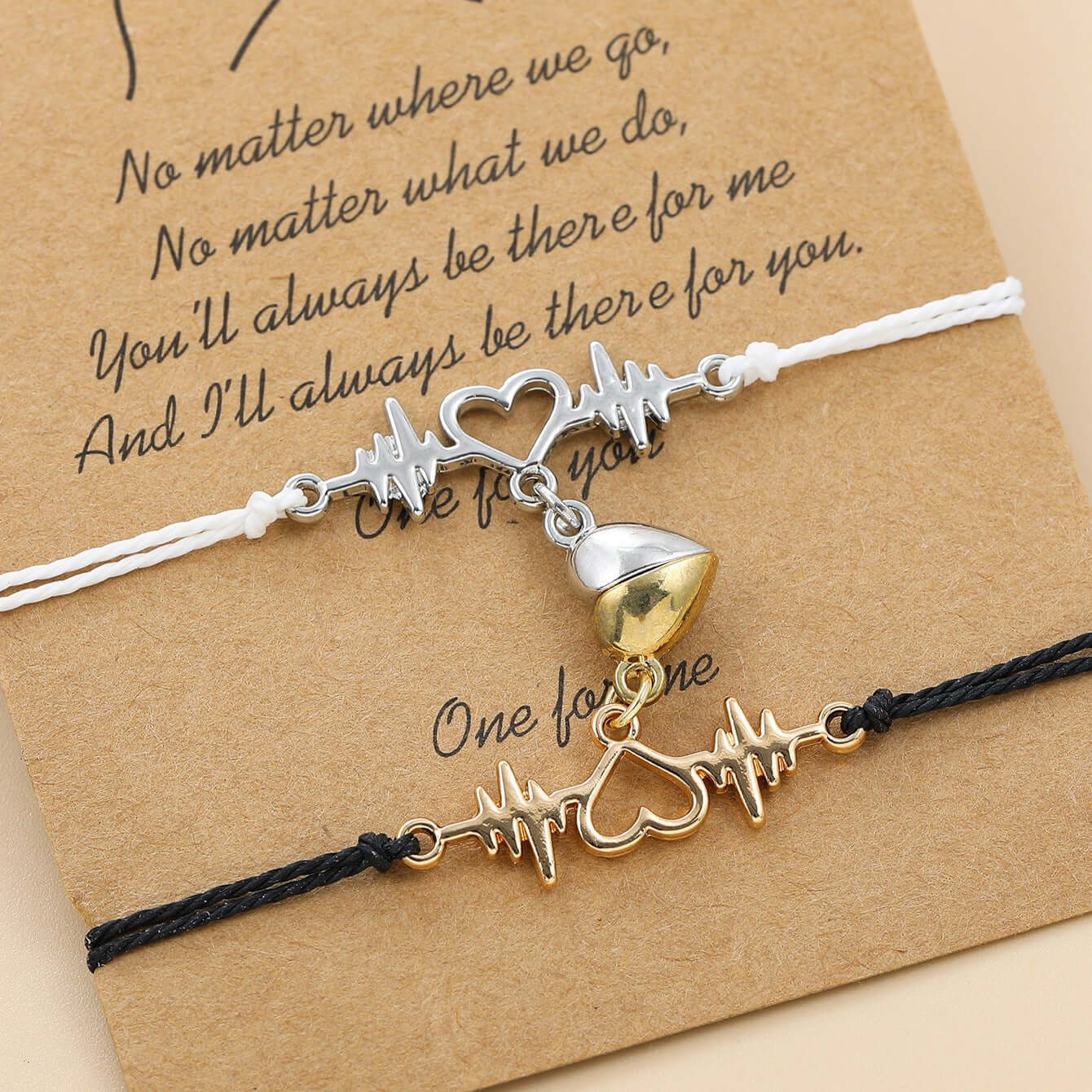 Magnetic Heartbeat Matching Bracelet SL0091 - Couple's Love Bracelet with Heartbeat Sync Technology for Romantic Gifts & Anniversaries | Perfect for Date Nights & Long Distance Relationships