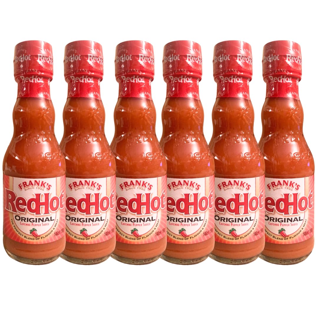 Frank's RedHot Original Cayenne Pepper Sauce - 5oz (148ml) Bottle, Pack of 6 | Hot Sauce for Wings, Pizza, Burgers & Cooking | Spicy & Flavorful Condiment