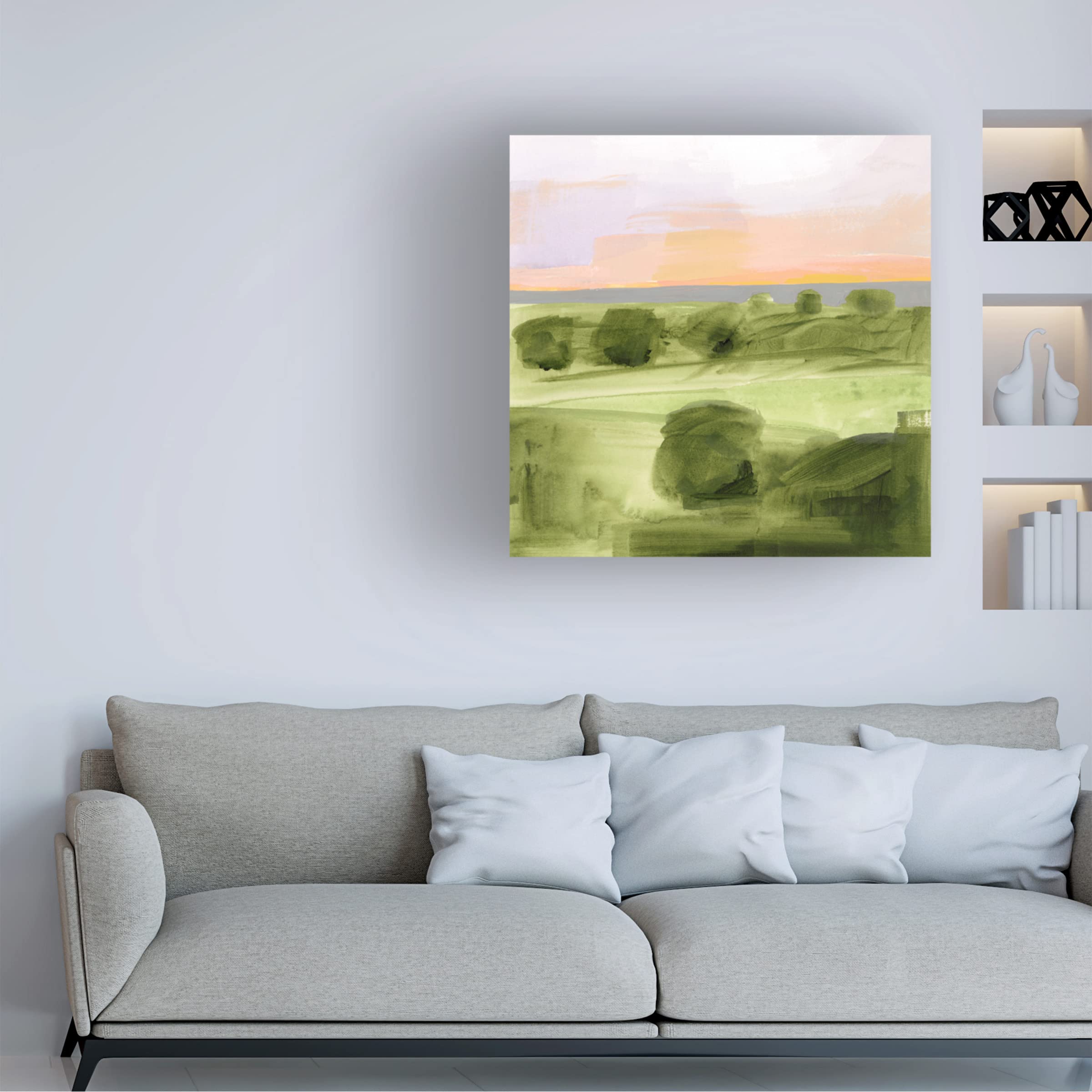 Victoria Borges 'Jotted Landscape I' Canvas Wall Art Print - Modern Abstract Painting for Living Room, Bedroom & Office Decor | Trademark Fine Art Collection