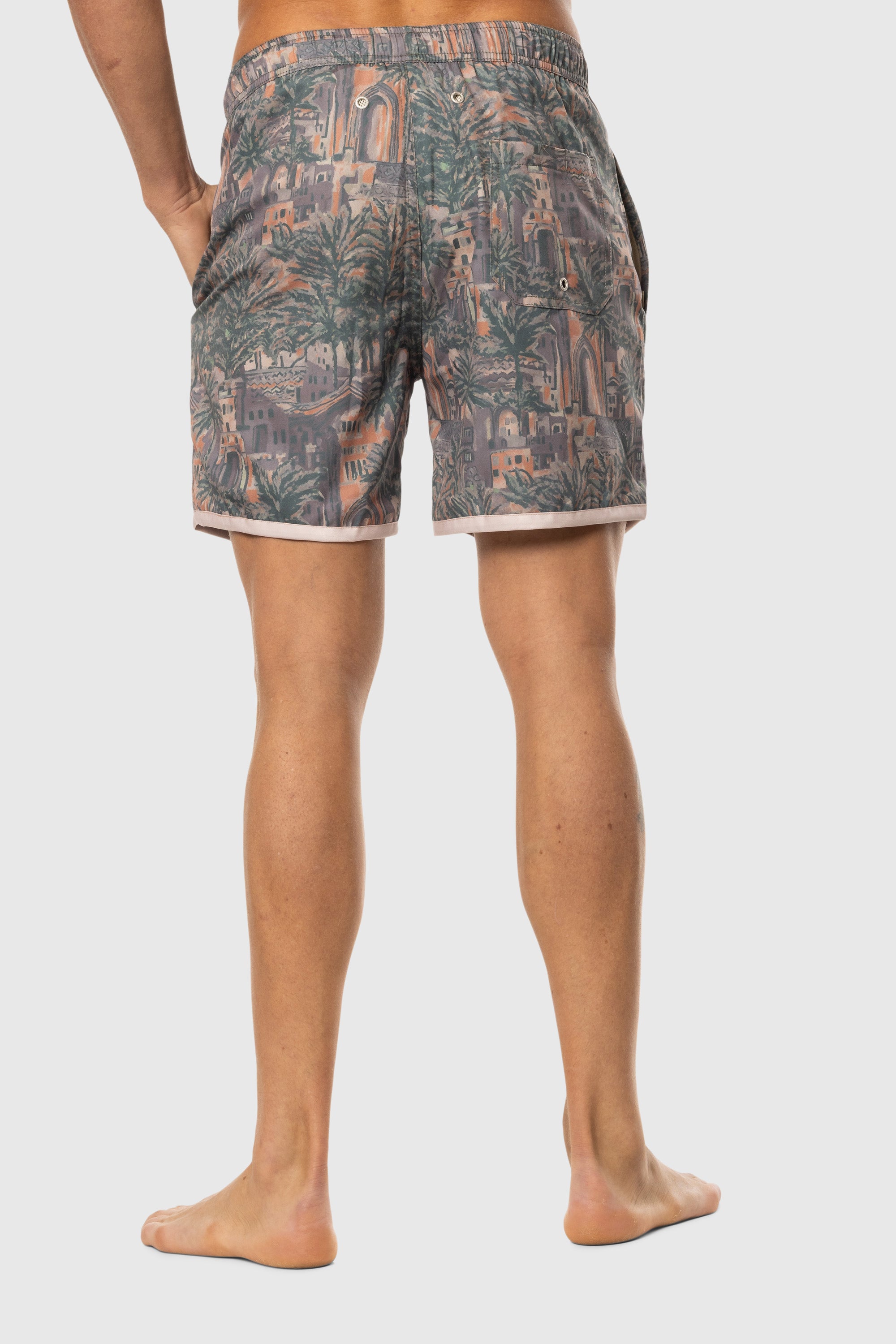 Men's Teal Swim Shorts with Cowboy Casino Print - Quick Dry, Comfortable Beach & Pool Swimwear for Summer Vacations