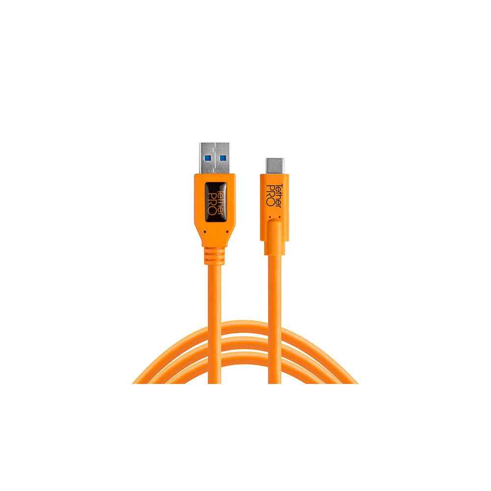 TetherPro 4.6m (15ft) USB A to USB C Fast Charging Cable - High Visibility Orange Tether Cord for DSLR Cameras, Smartphones & Tablets - Perfect for Photography, Vlogging & Outdoor Shooting