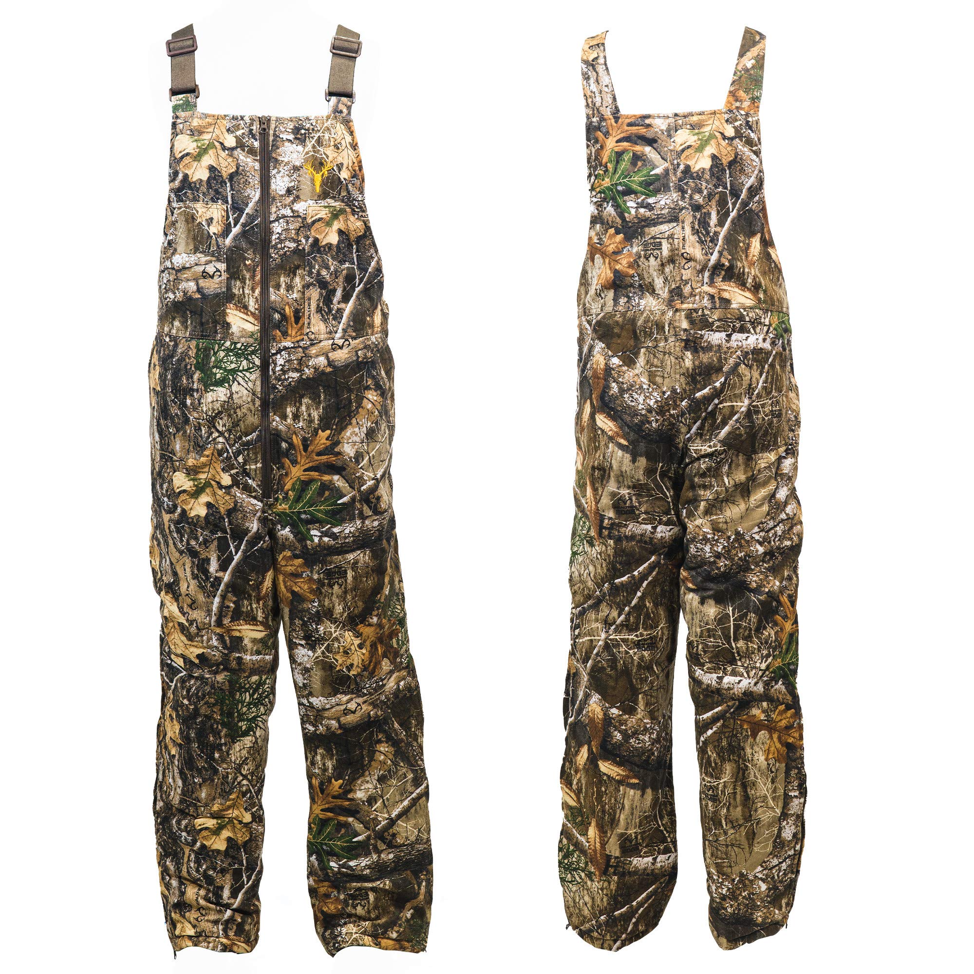 Men's Insulated Camo Bib Overalls - Ultra-Quiet Adjustable Hunting Coveralls for Cold Weather | Waterproof Winter Workwear for Hunting, Fishing & Outdoor Activities