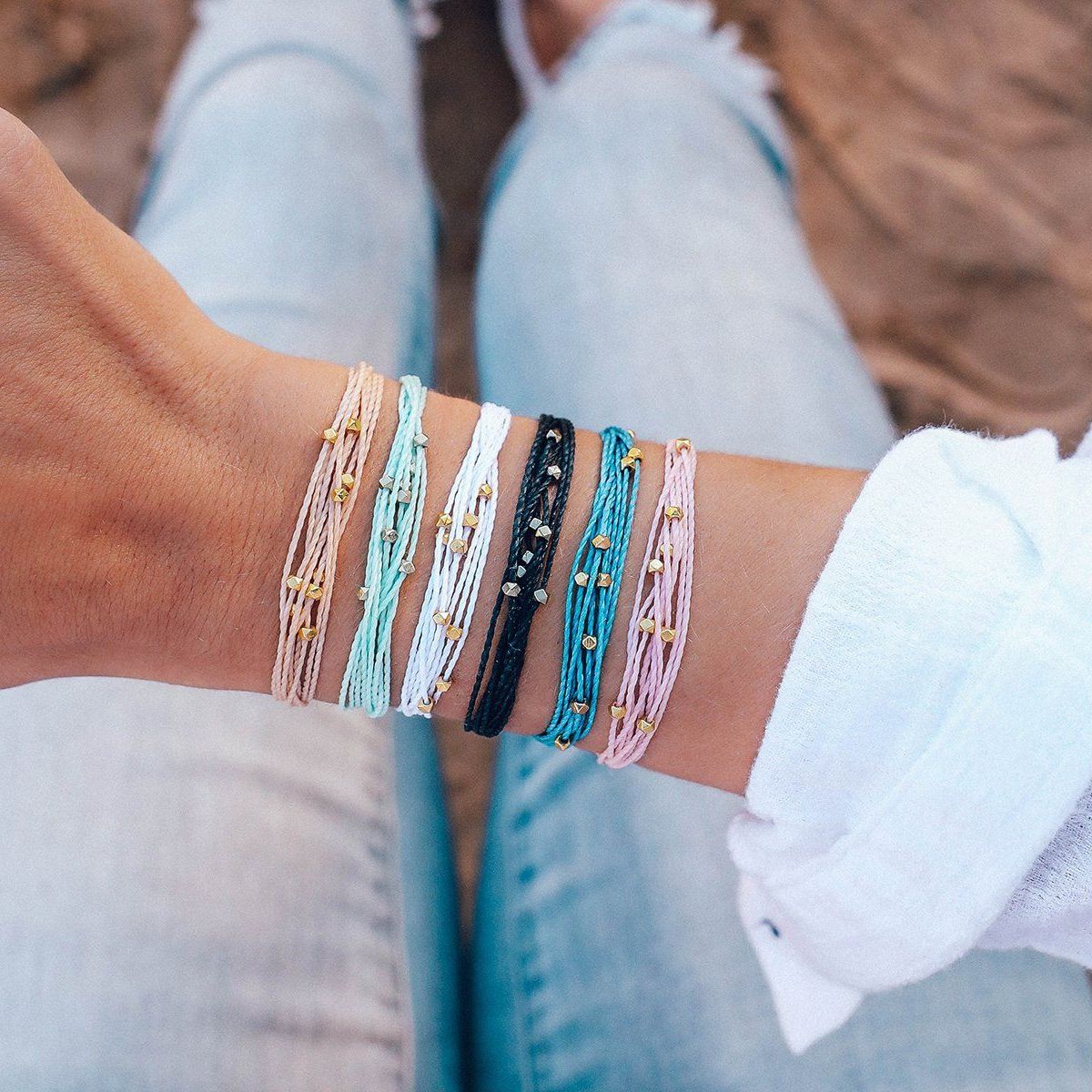 Malibu Handmade Bracelets - Boho Beach Bracelets for Women (2 Colors) | Adjustable Beaded Bracelet for Summer, Vacation & Festival Wear