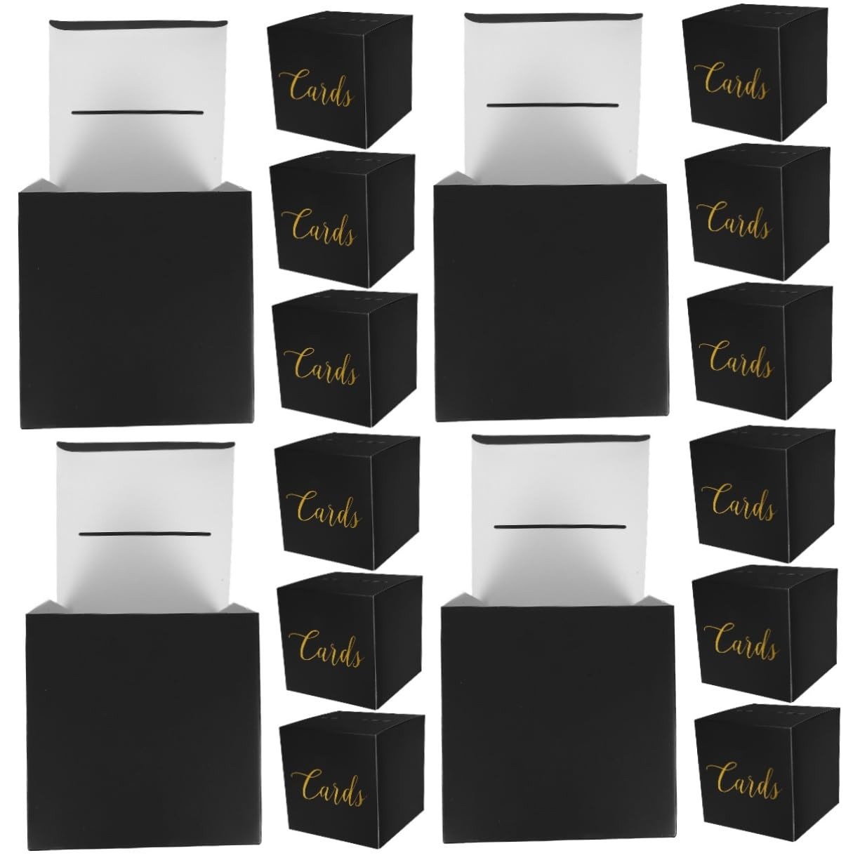 16 Sets Elegant Wedding Card Boxes with Money Holder - Perfect for Wedding Receptions, Bridal Showers & Anniversary Celebrations