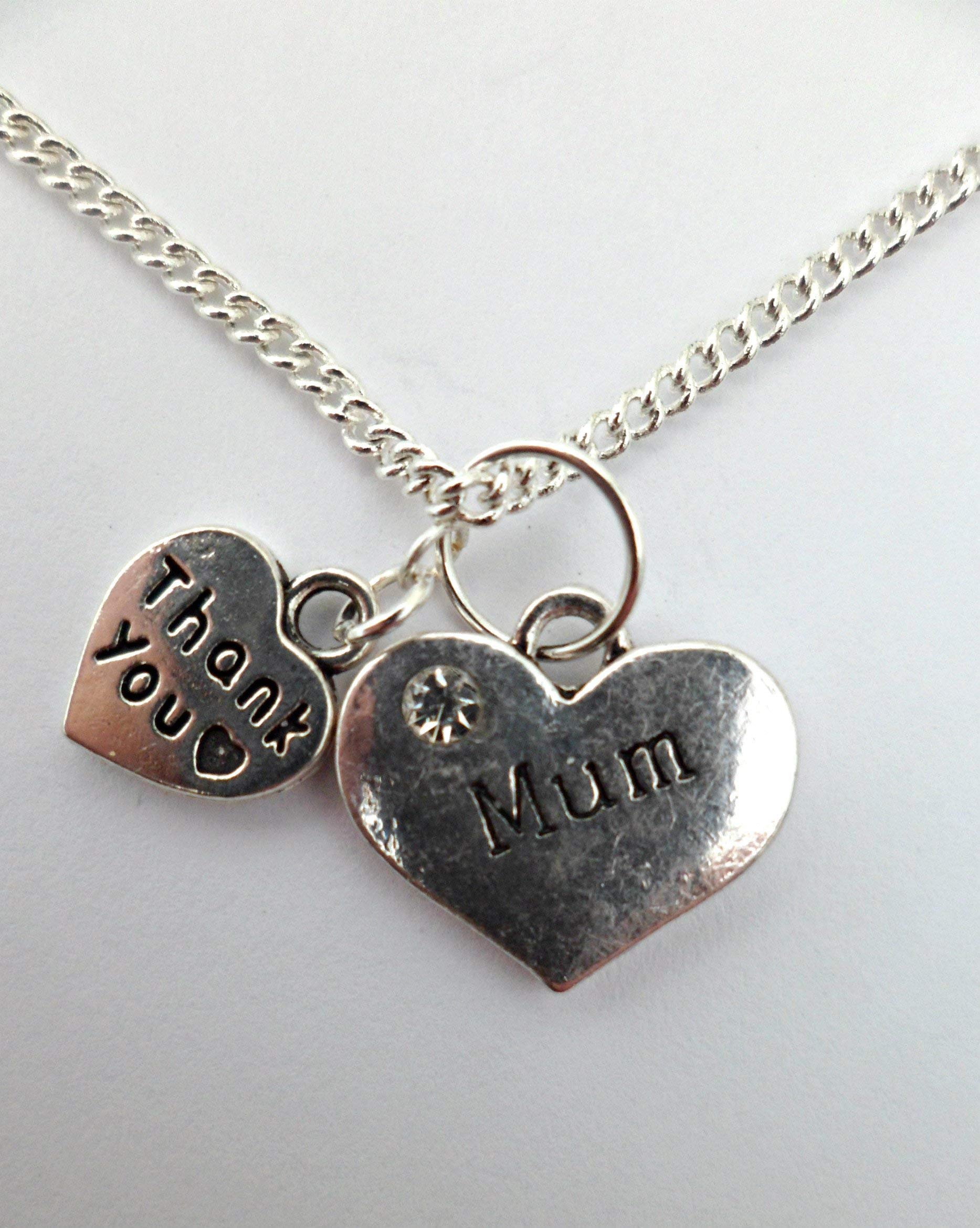 Elegant Silver Plated Necklace with Heart Gem Charm - Perfect Gift for Mom, Birthday, Anniversary & Special Occasions