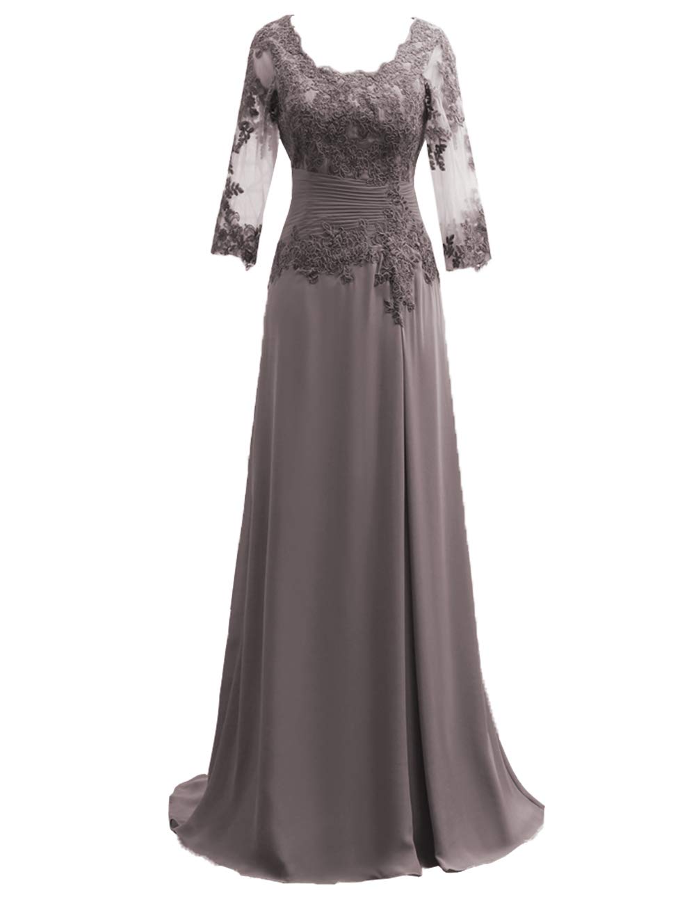 Elegant Lace Chiffon Mother of The Bride Dress - Long Sleeve Formal Evening Gown for Wedding Guest - Perfect for Weddings, Galas & Special Occasions