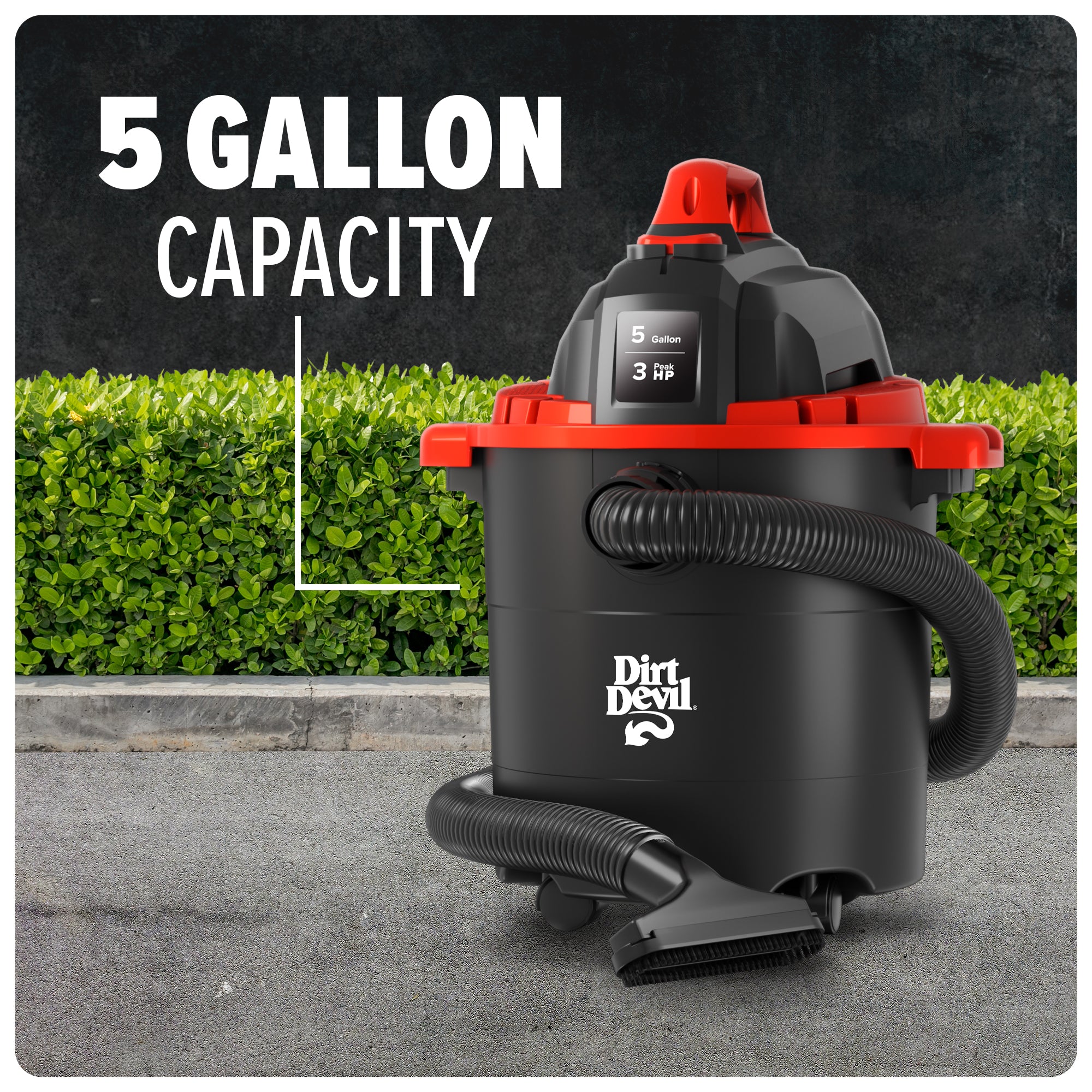 5 Gallon Wet/Dry Vacuum Cleaner - Powerful Shop Vac for Home, Garage & Car Cleaning - Ideal for Dust, Debris & Liquid Spills
