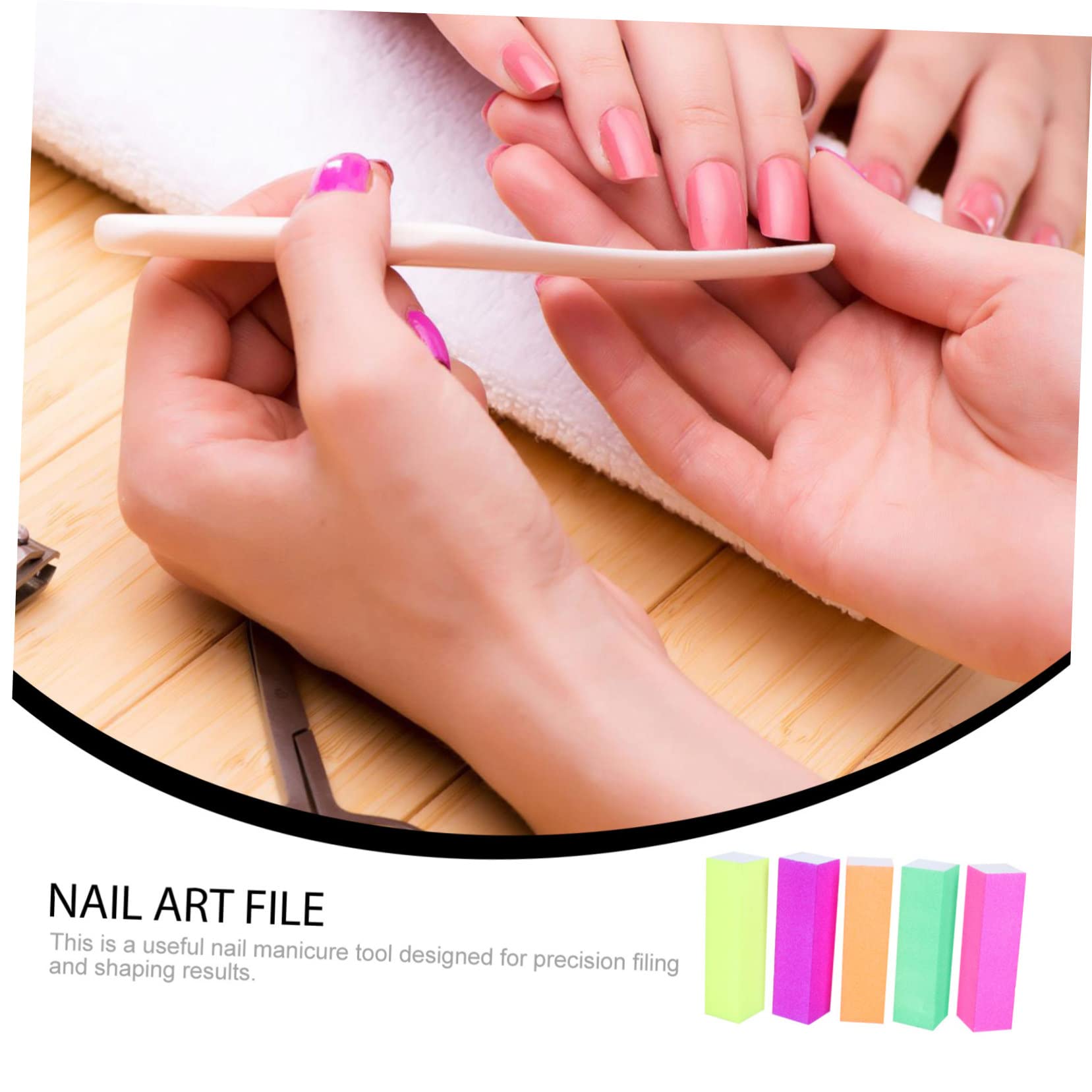 Beavorty 10pcs Mini Nail File Set - Iridescent Buffing Blocks for Manicure & Pedicure Care