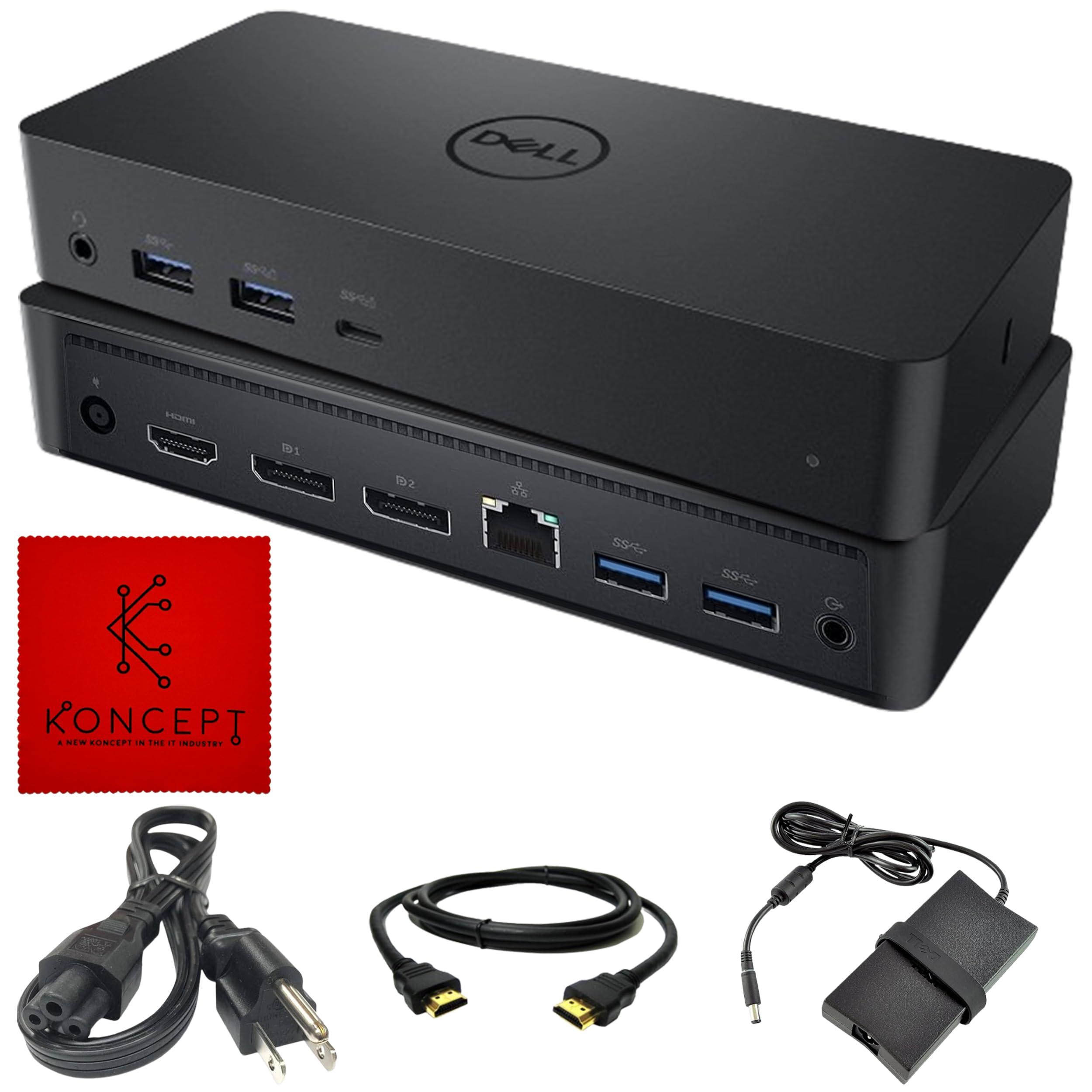Dell D6000 USB-C & USB 3.0 Universal Docking Station - Dual Monitor Support (HDMI & DisplayPort) - Compatible with Dell Laptops - 1 Year Warranty - Certified Refurbished | Perfect for Home Office & Remote Work Setup