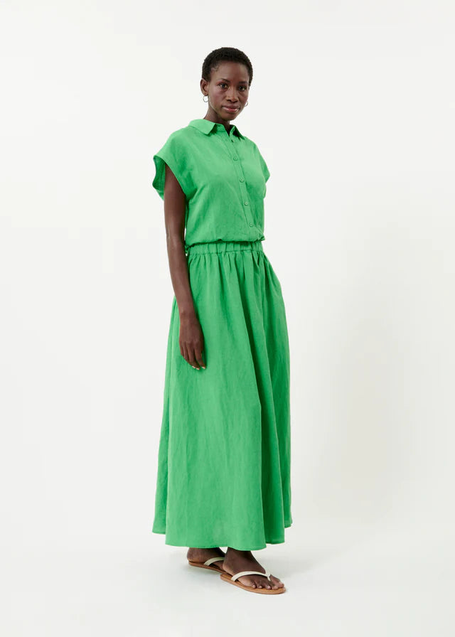 Kristina Skirt - Women's Flowy Midi Skirt in Emerald Green | Elegant A-Line Design for Casual, Office & Party Wear | Perfect for Spring & Summer Outfits