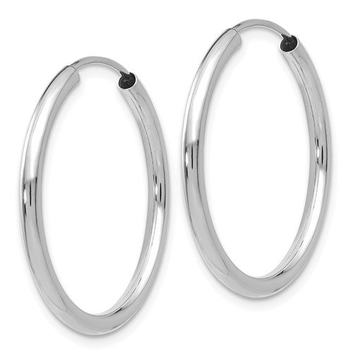 20mm Sterling Silver Endless Hoop Earrings - 3/4 Inch Diameter for Women | Perfect for Everyday Wear, Office & Special Occasions