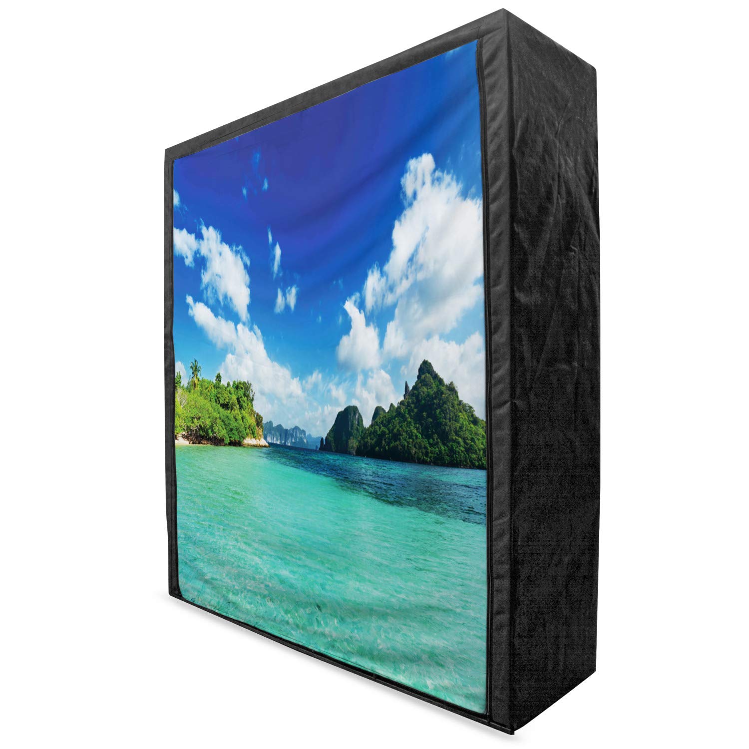 Ambesonne Portable Fabric Wardrobe with Tropical Landscape Design - 59