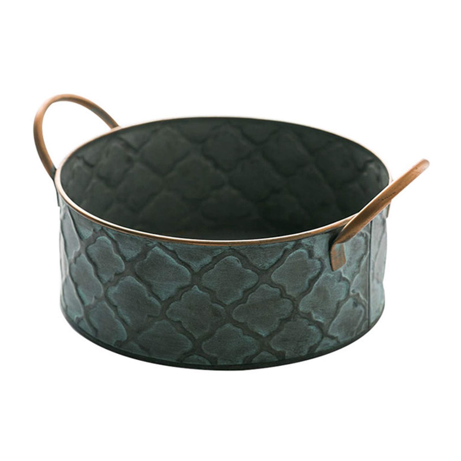 Vintage Decorative Iron Bread Basket with Handle - Retro Antique Metal Storage Tray for Fruits, Bread, and Home Decor | Perfect for Kitchen, Dining Table, and Farmhouse Style Decorations