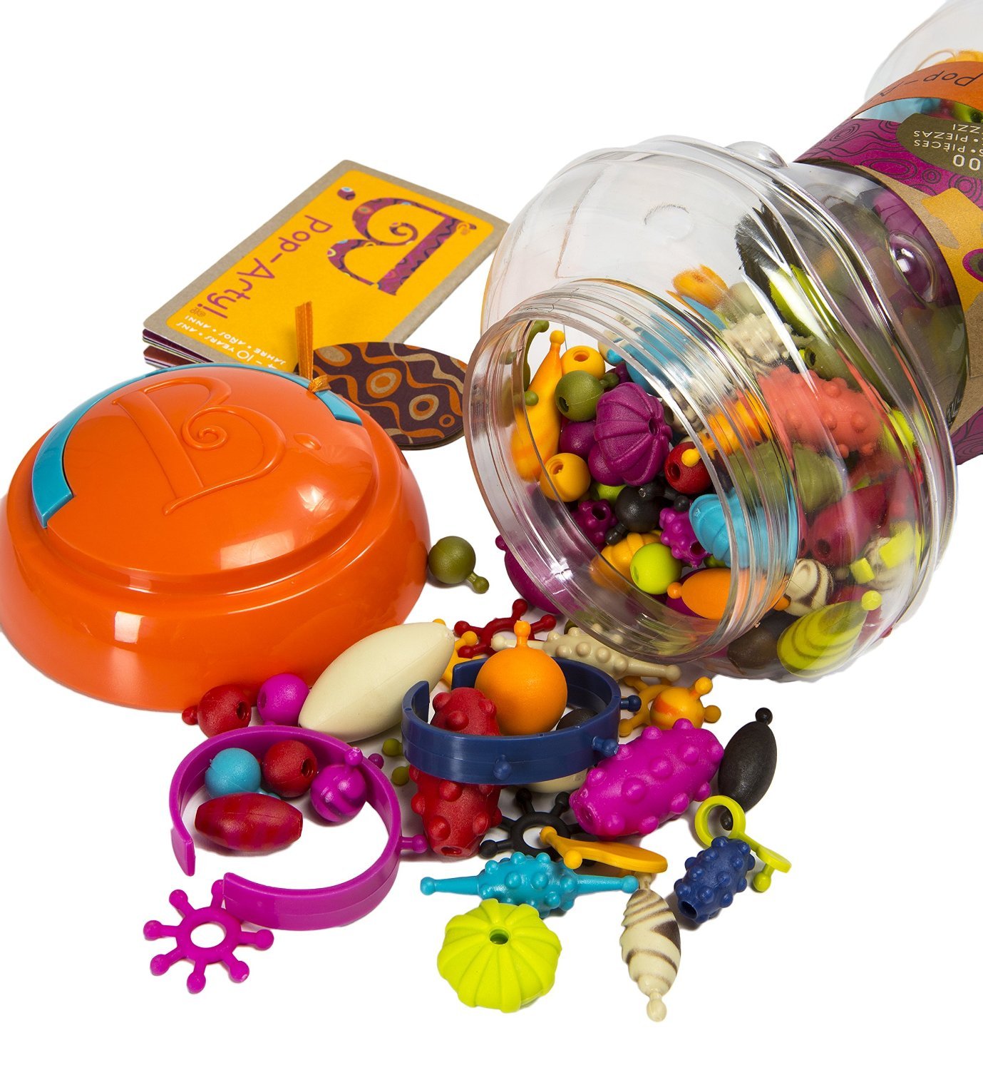 B. Toys 300 Pcs Pop Snap Bead Jewelry Making Kit for Kids - DIY Craft Set for Necklaces, Bracelets & Rings - Creative Arts & Crafts Activity for Girls Boys Age 4+ - Perfect for Birthday Gifts, Party Favors & Classroom Projects