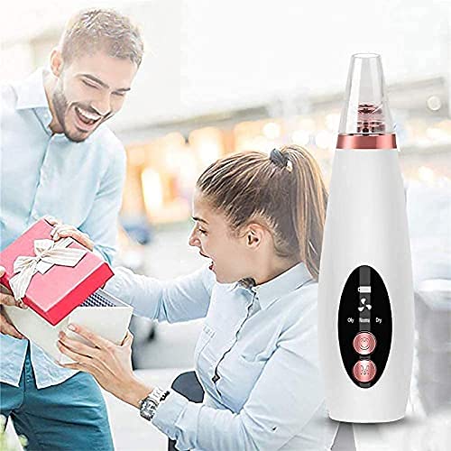 SHRADDHA SABURI Electric Blackhead Remover Vacuum - USB Rechargeable Pore Cleaner for Men & Women with 6 Suction Heads, LED Screen & 3 Cleaning Modes - Perfect for Deep Facial Cleansing & Acne Treatment at Home
