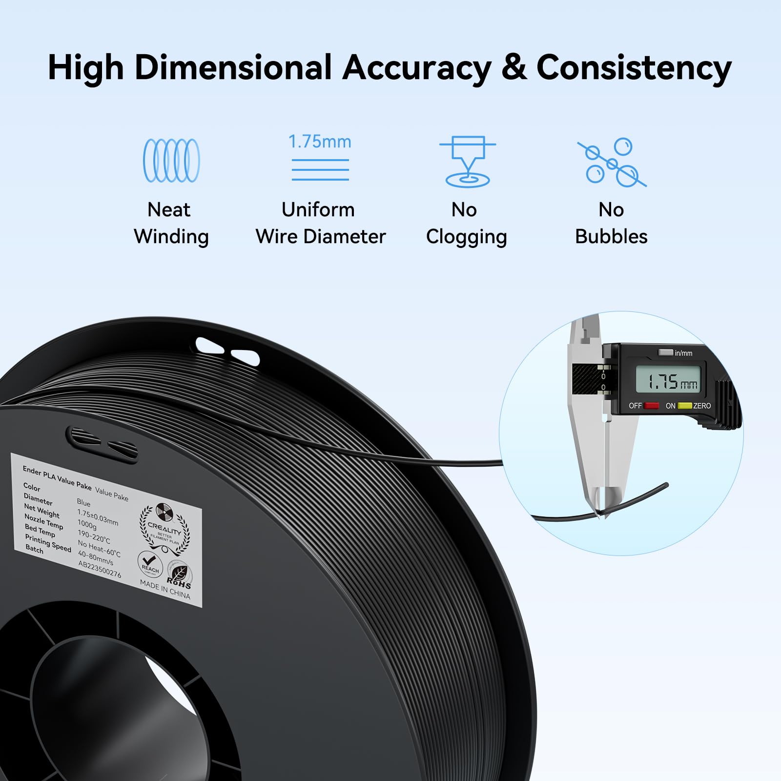 Creality Ender 3 V3 SE 3D Printer with 1.75mm PLA Filament - Black & White 2 Pack Bundle | Perfect for Home DIY Projects, Prototyping & Educational Use