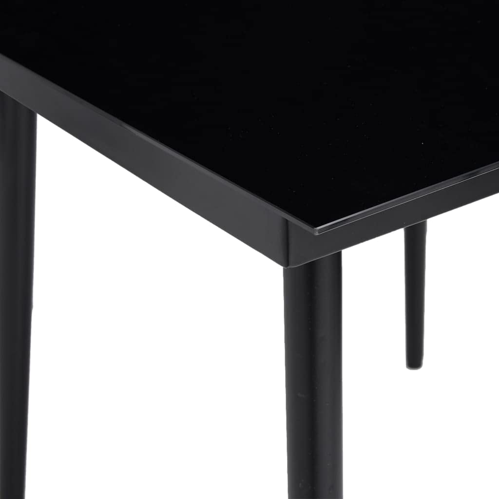 vidaXL Black Steel and Glass Square Patio Dining Table - Outdoor Dinner Table for Garden, Balcony, Patio | Perfect for Al Fresco Dining, Backyard BBQs, and Outdoor Entertaining