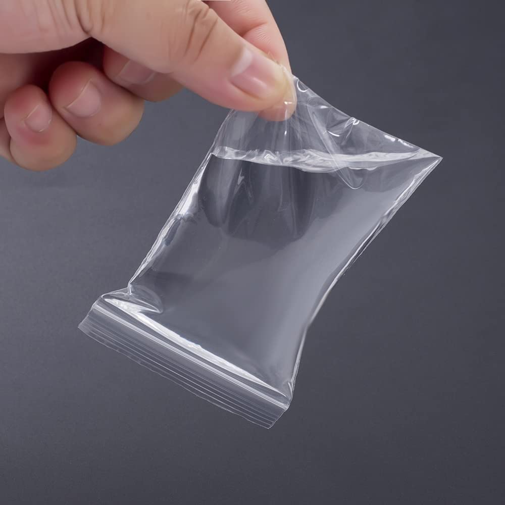 400 PCS Small Plastic Bags - 4 Sizes Resealable Mini Poly Bags for Jewelry, Pills, Beads & Screws - Clear Storage Baggies for Organizing, Packaging & DIY Crafts