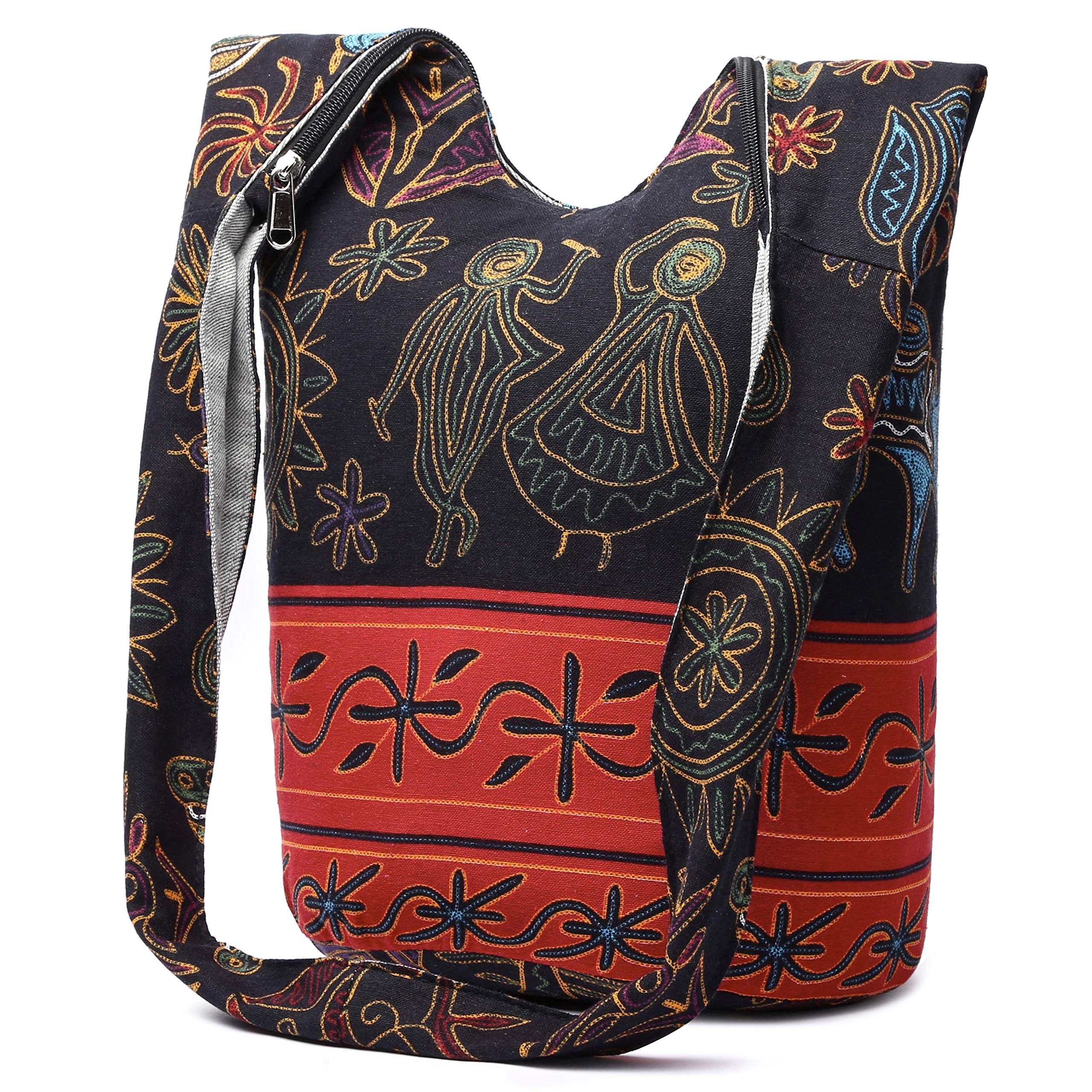 Stylish Women's Bohemian Crossbody Bag - Fashionable Canvas Shoulder Handbag with Animal Print for Everyday Use, Travel & Casual Outings