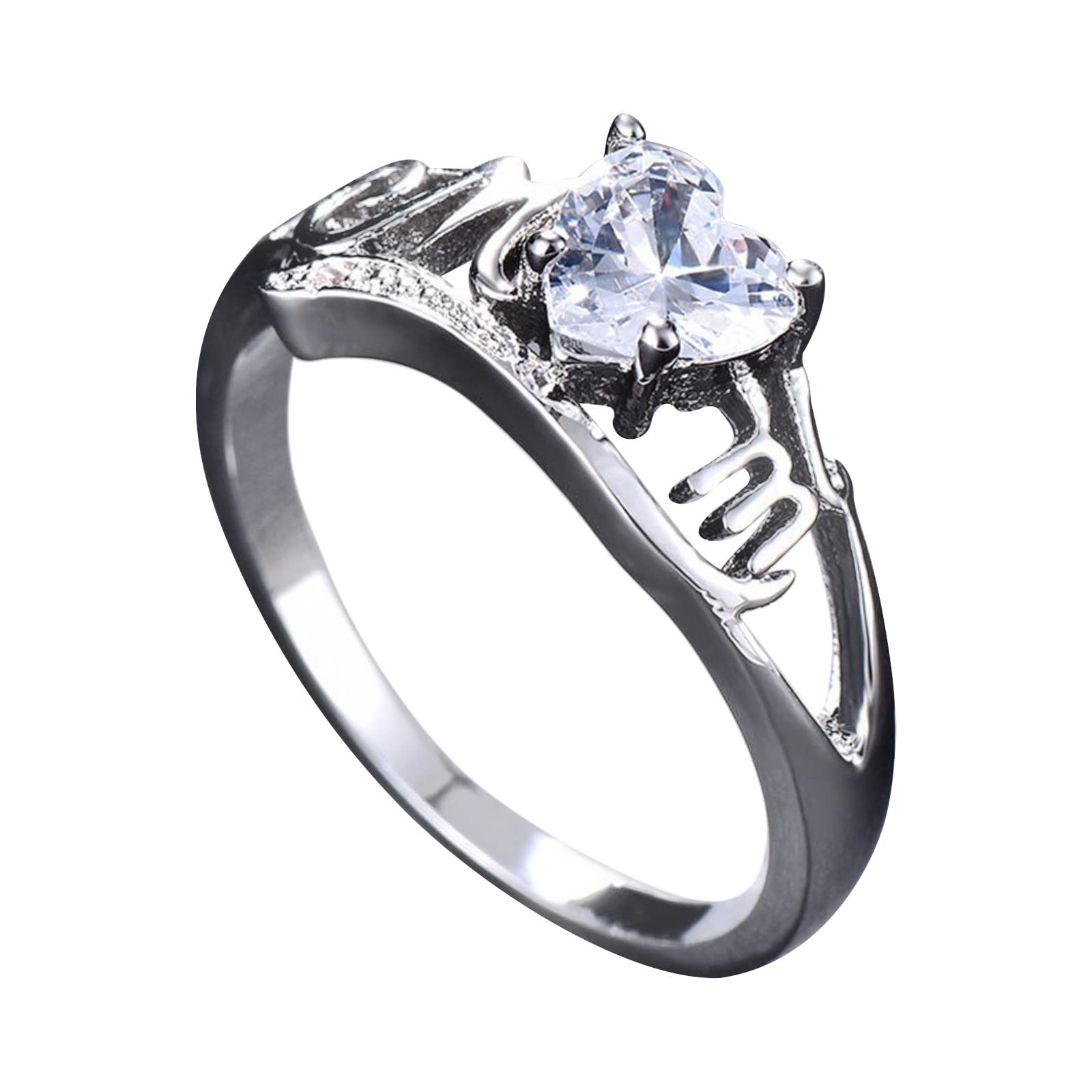 Kigauru Letter Love Rings for Women - Elegant Statement Jewelry Set for Mom, Teen Girls, and Gift Giving | Multicolor Mother's Ring in Size 9 - Perfect for Anniversaries, Birthdays & Special Occasions