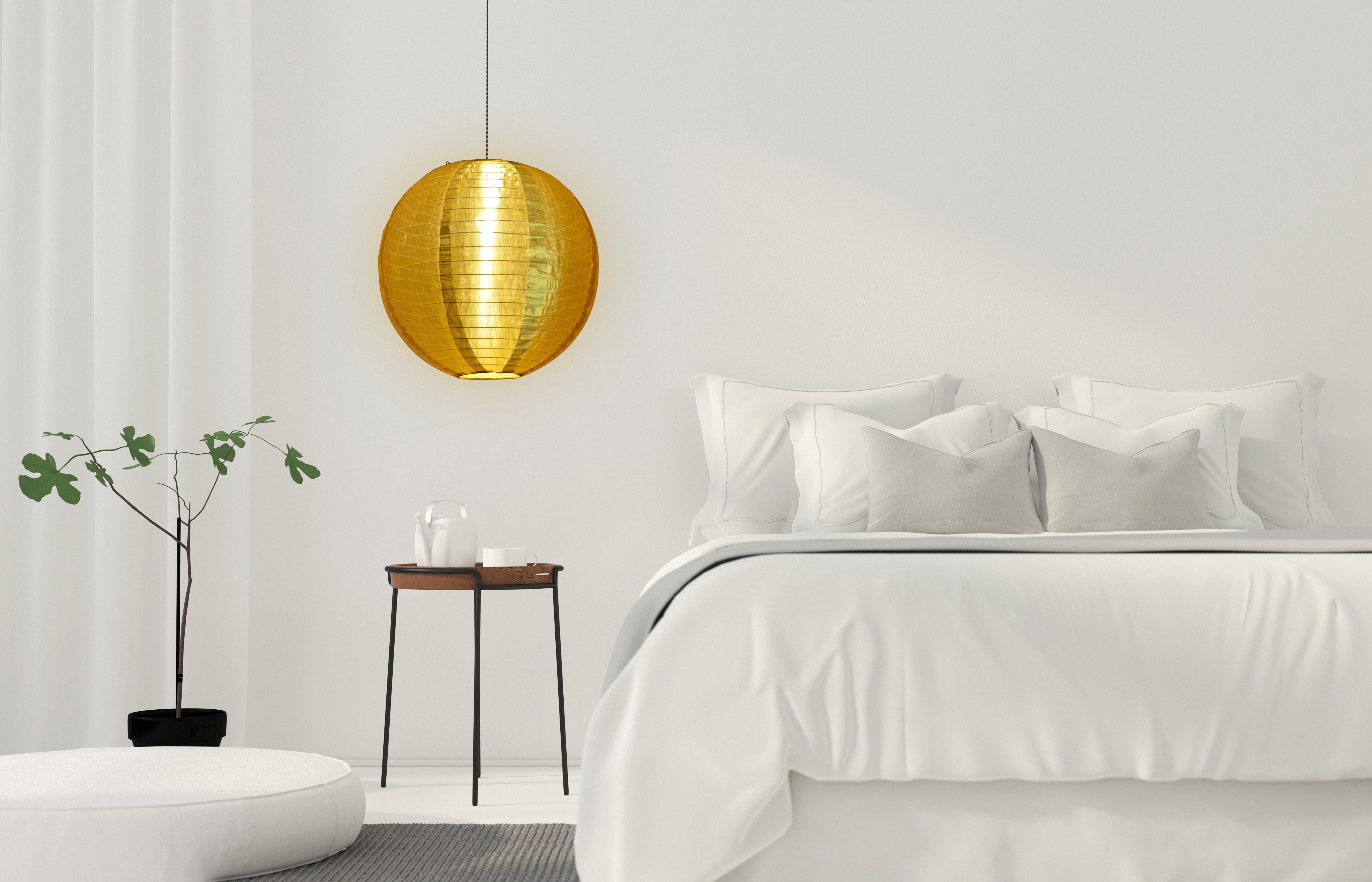 24 Inch Gold Shimmering Nylon Lantern with Even Ribbing - Durable Hanging Decoration for Indoor/Outdoor Parties, Weddings & Home Decor