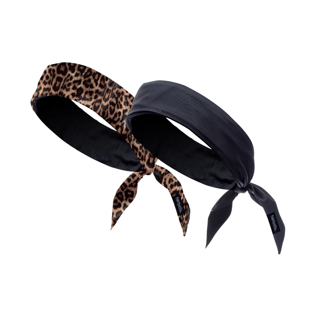 Hairbrella Adjustable Satin Lined Headband for Women - 2 Pack | Soft Stretchy Hair Accessories for Workouts, Yoga & Everyday Wear