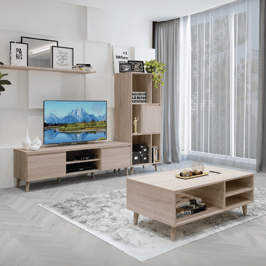 Modern Holdun Living Room Set - Coffee Table, TV Stand & Display Cabinet for Stylish Home Decor | Perfect for Family Gatherings & Entertainment