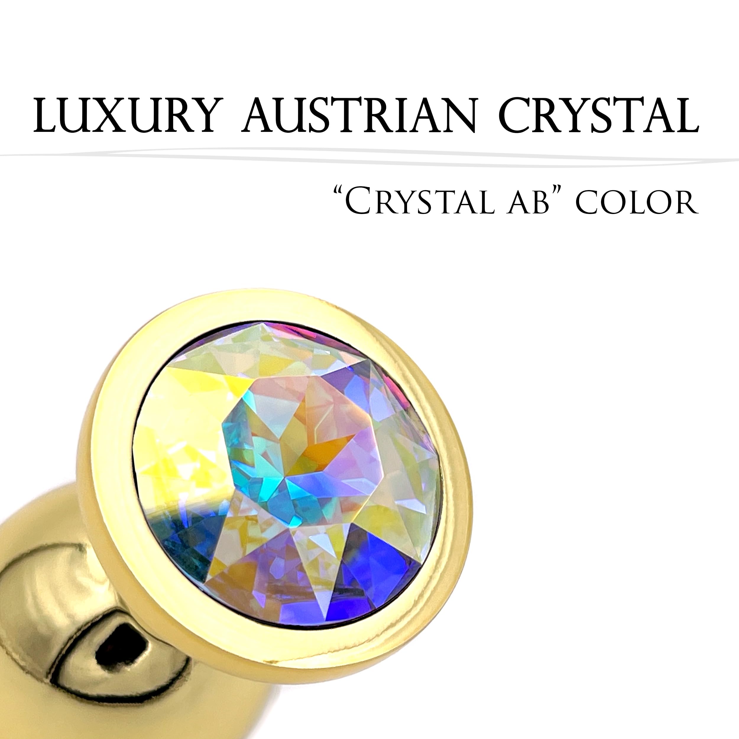 Premium Austrian Crystal AB Luxury Butt Plug - Best Christmas Gift for Couples, Beginner-Friendly Anal Toy for Sensual Play & Intimate Exploration