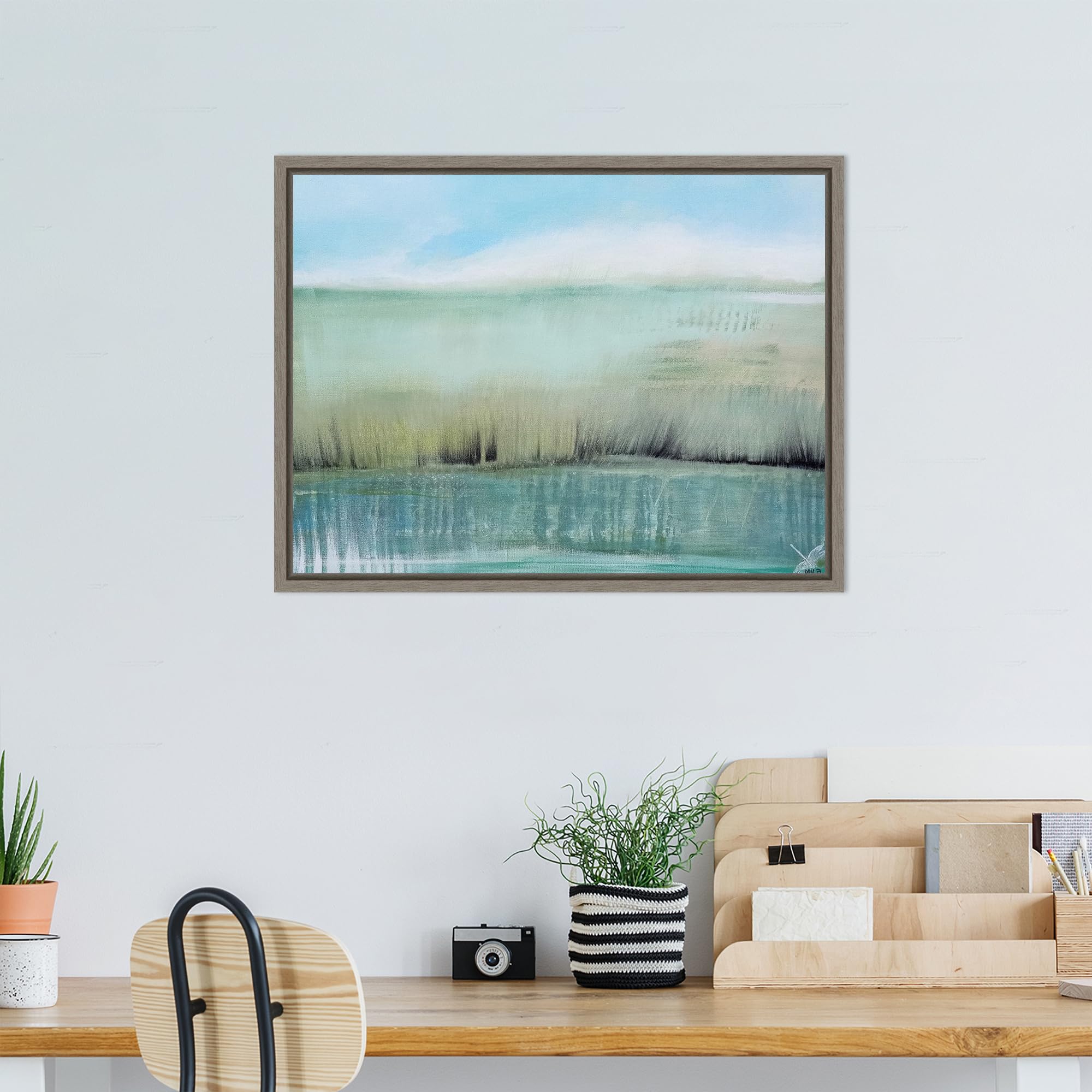 Amanti Art Framed Canvas Wall Art 18x24 - Everglades Landscape Painting by Mila Apperlo, Rustic Country Decor for Living Room, Bedroom, Bathroom | Perfect for Home, Office & Gift Giving