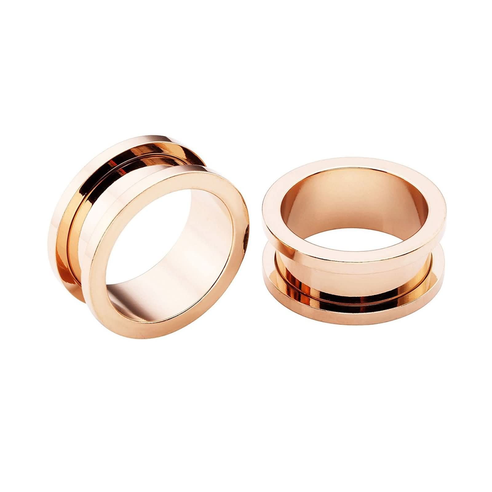 Homxi 2PCS 14G Stainless Steel Ear Gauges - 1.6mm Rose Gold Hoop Ear Tunnels for Men & Women | Body Piercing Jewelry Set for Stretching, Everyday Wear & Alternative Fashion