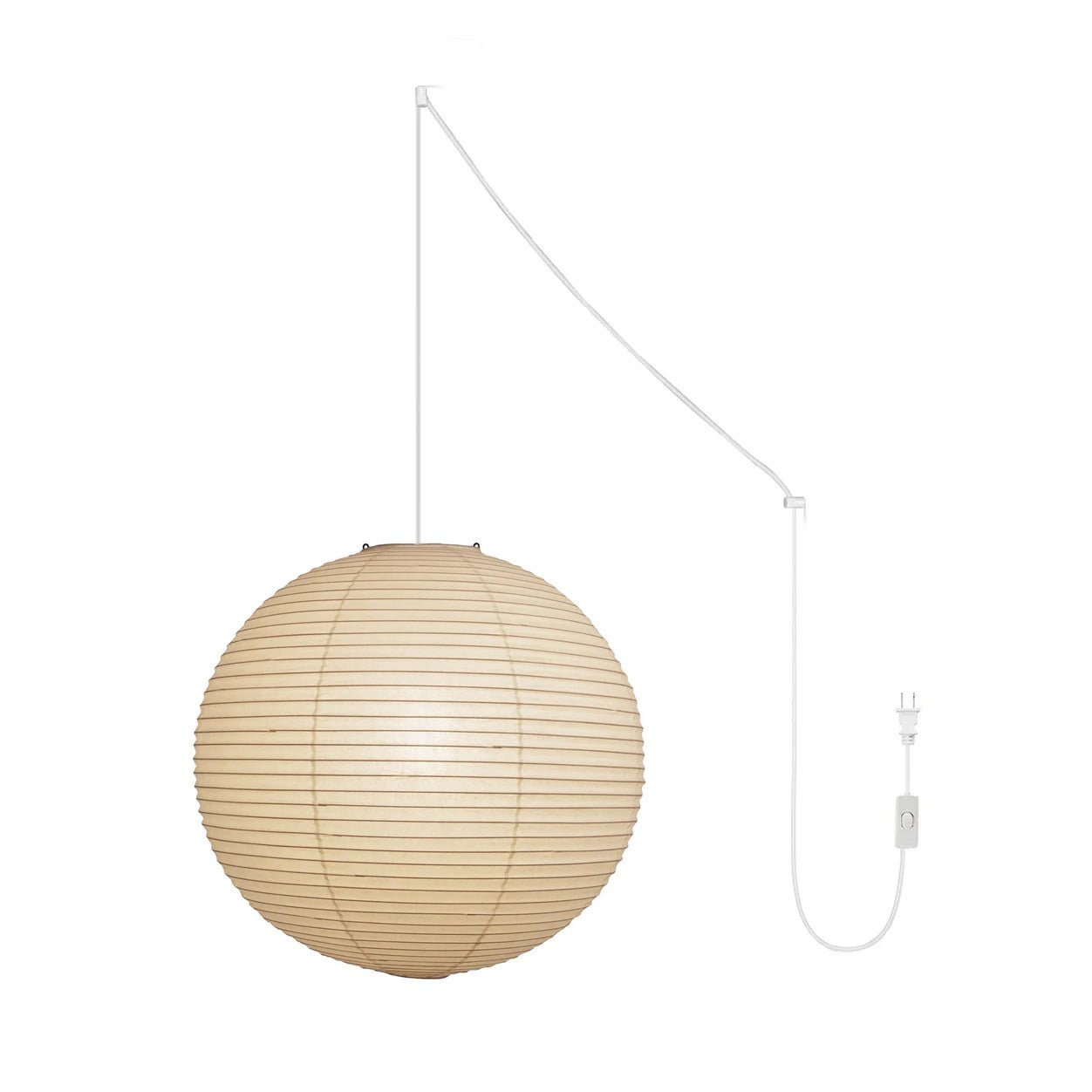 Akari Round Swag Light - Modern Hanging Lamp for Living Room, Bedroom & Outdoor - Perfect for Boho, Farmhouse & Minimalist Decor