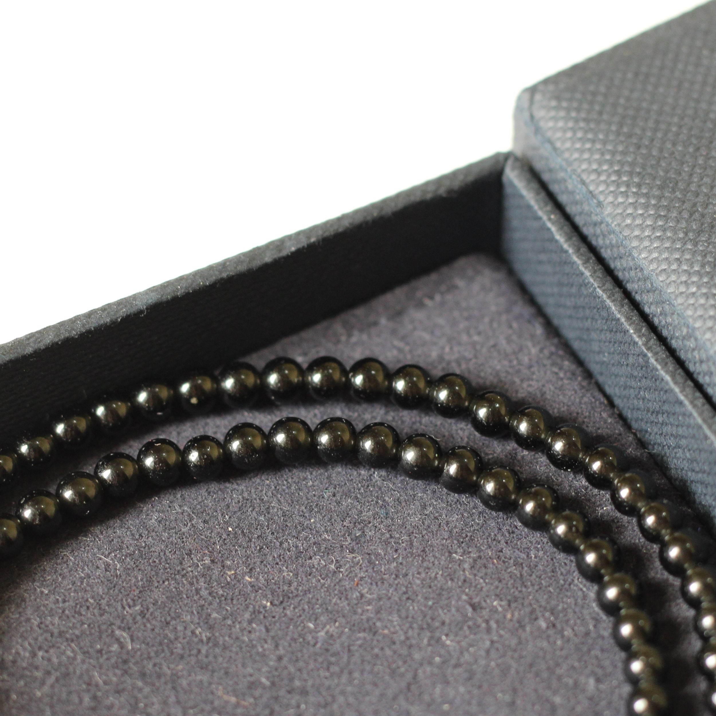 Obsidian Beaded Necklace Mini - Elegant Black Stone Jewelry for Women | Perfect for Meditation, Spiritual Healing & Everyday Wear